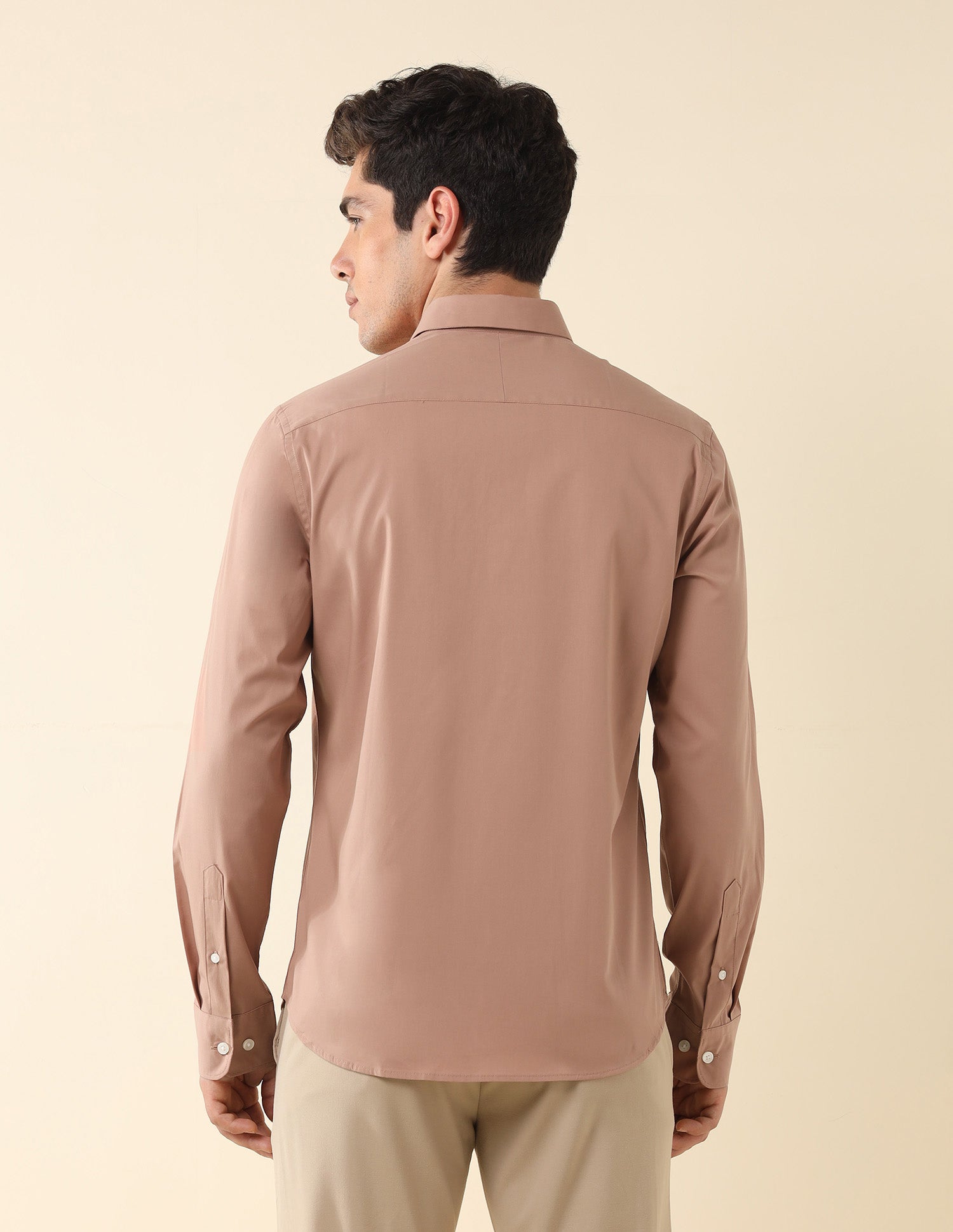 Solid Tailored Fit Shirt Peach - U.S. Polo Assn. India | Large