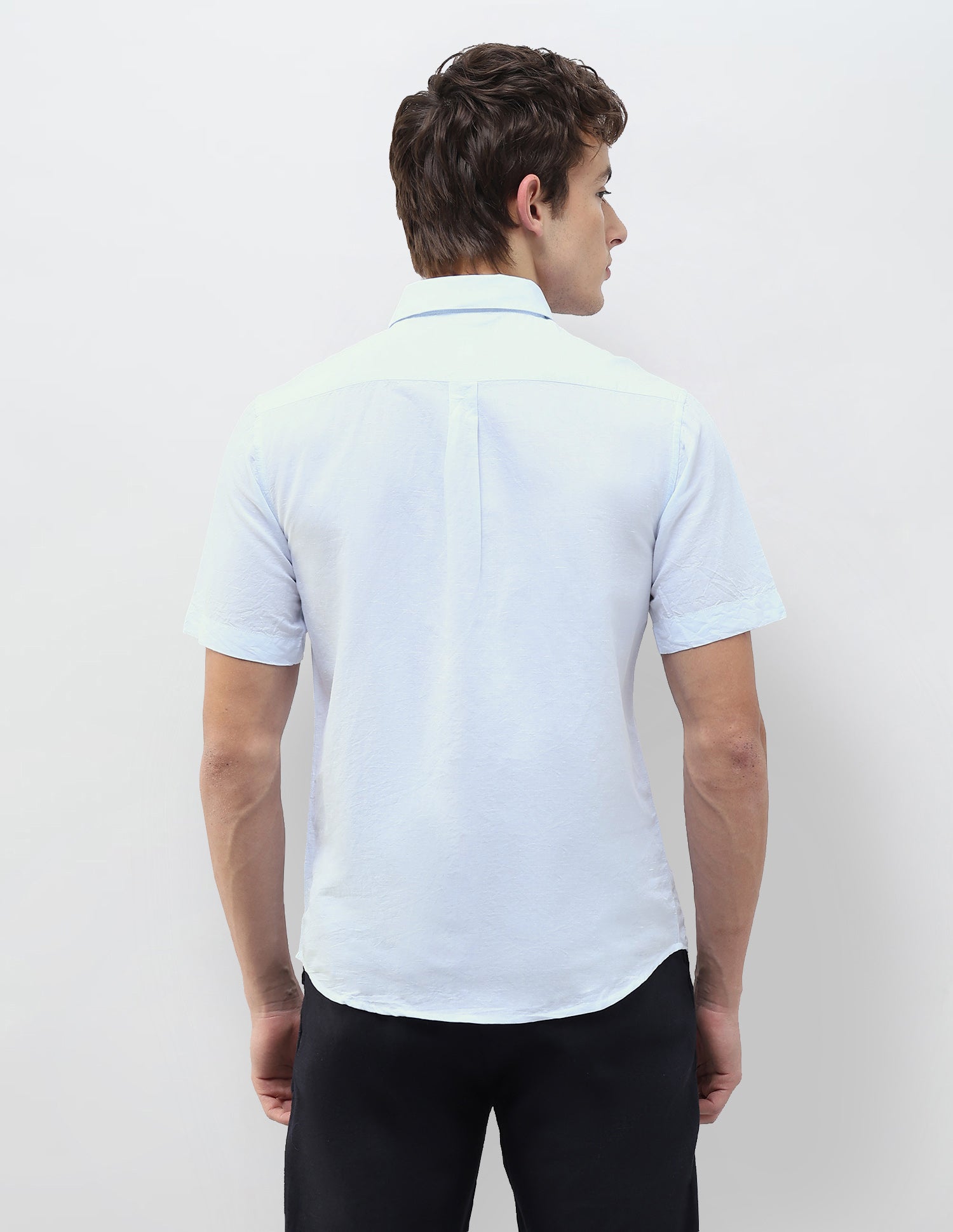 Solid Regular Fit Shirt Light Blue - U.S. Polo Assn. India | Large