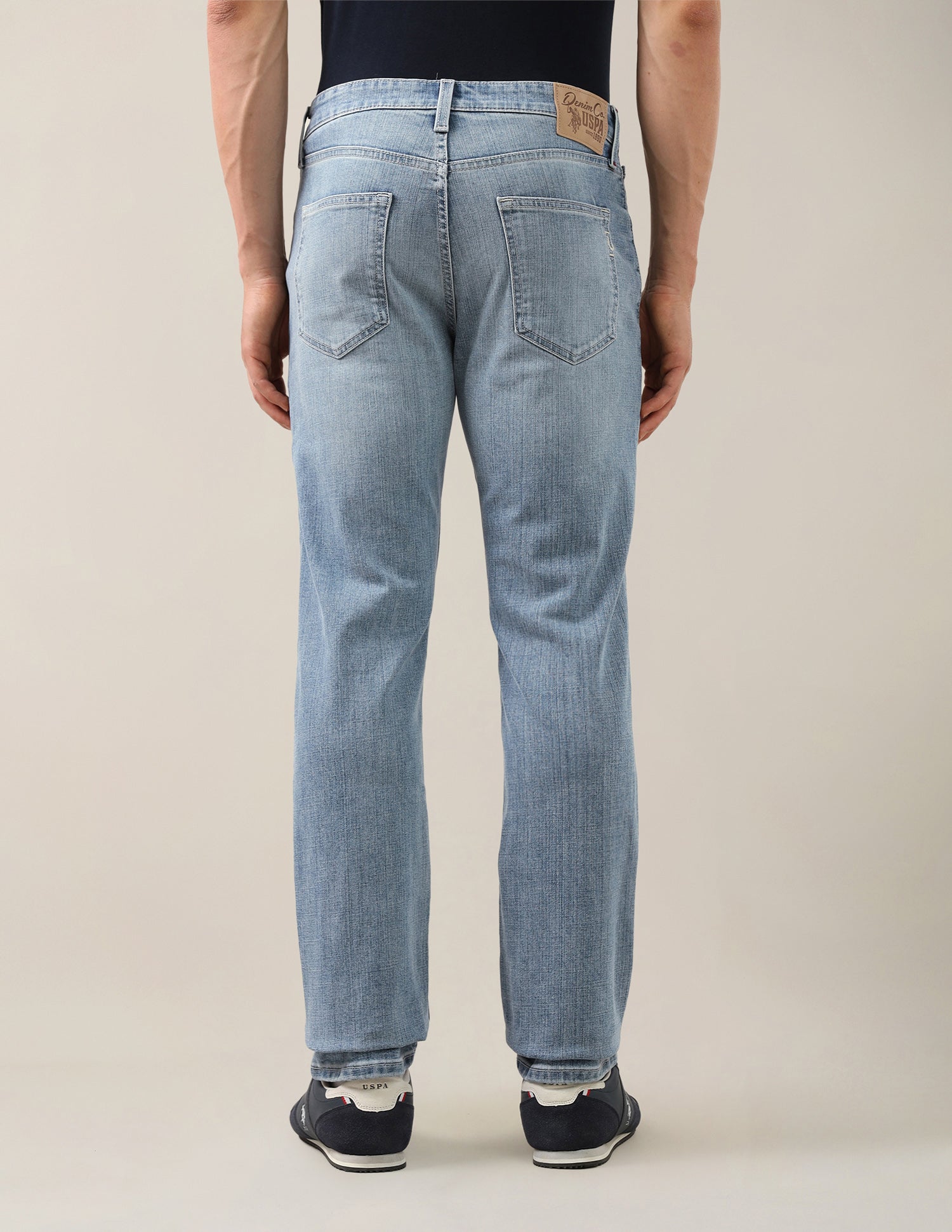 Harold Slim Straight Fit Blue Jeans Light Blue - U.S. Polo Assn. India | Large
