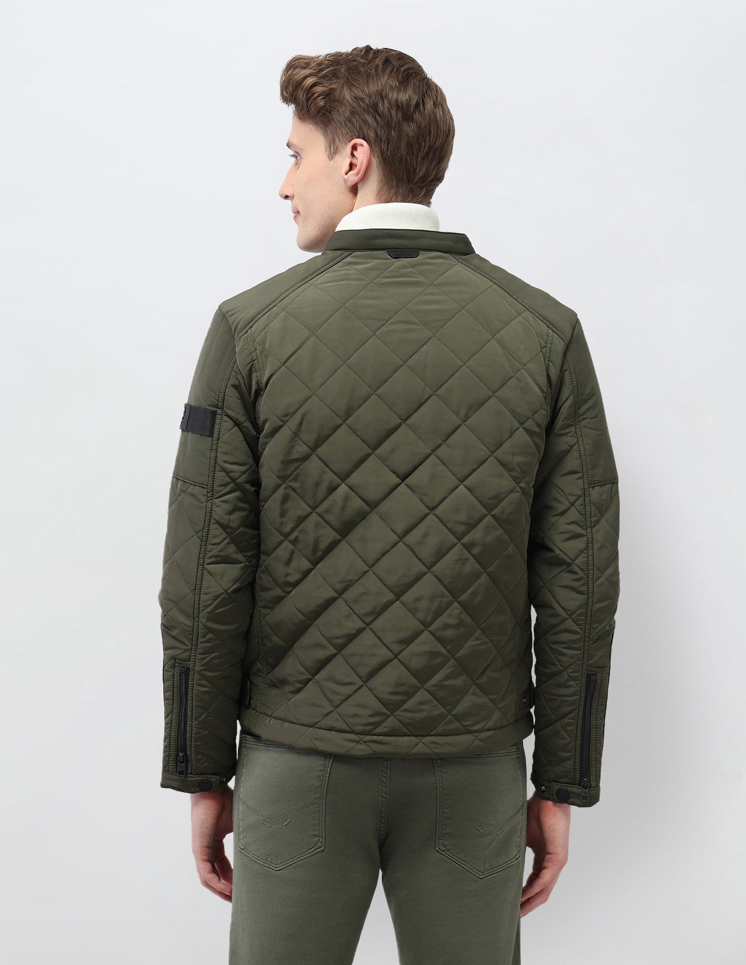 Solid Regular Fit Jacket Olive - U.S. Polo Assn. India | Large