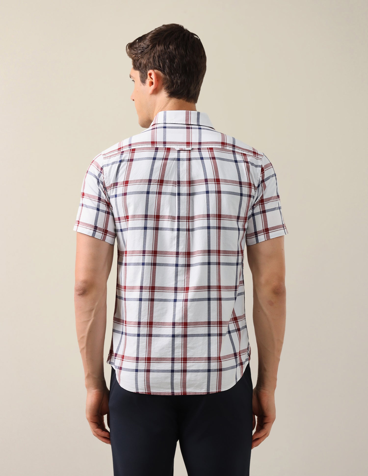 Grid Tattersall Checked Tailored Fit Shirt Red - U.S. Polo Assn. India | Large