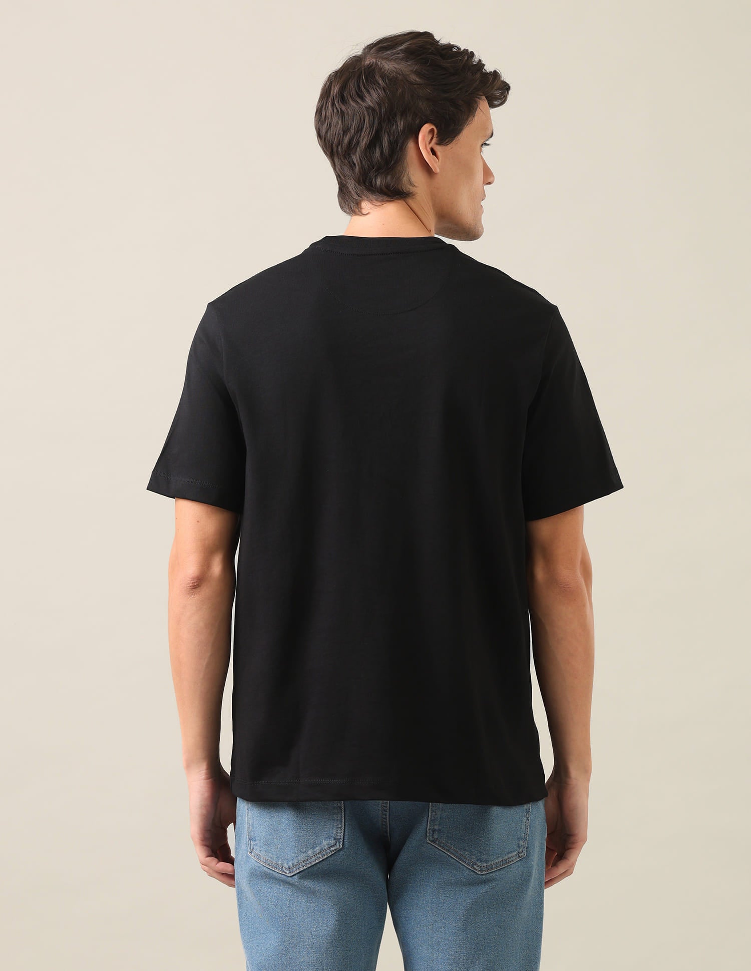 Typographic Brand Printed Relaxed Fit T-Shirt Black - U.S. Polo Assn. India | Large