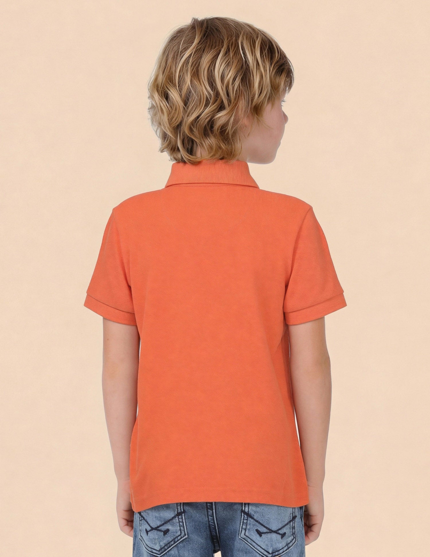 Boys Pure Cotton Polo Shirt Orange - U.S. Polo Assn. India | Large
