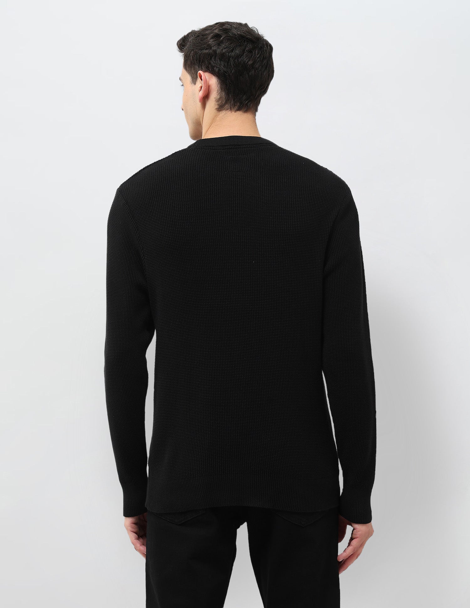 Regular Fit Patterned Knit Sweater Black - U.S. POLO ASSN. | Large