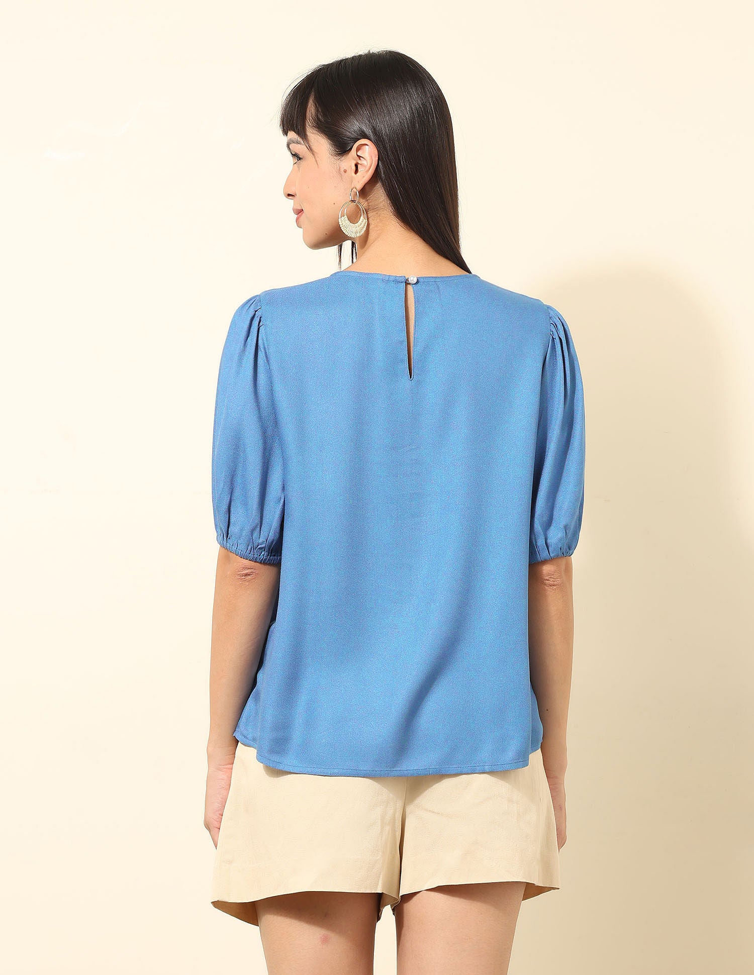 Floral Embroidered Top Blue - U.S. POLO ASSN. | Large