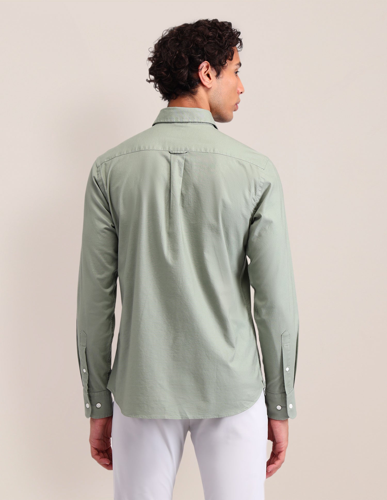 Solid Tailored Fit Shirt Light Green - U.S. POLO ASSN. | Large