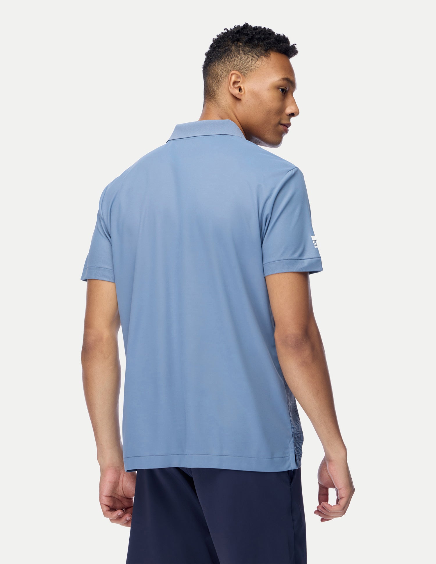 Geometric Printed Regular Fit Active Polo Shirt Blue - U.S. Polo Assn. India | Large
