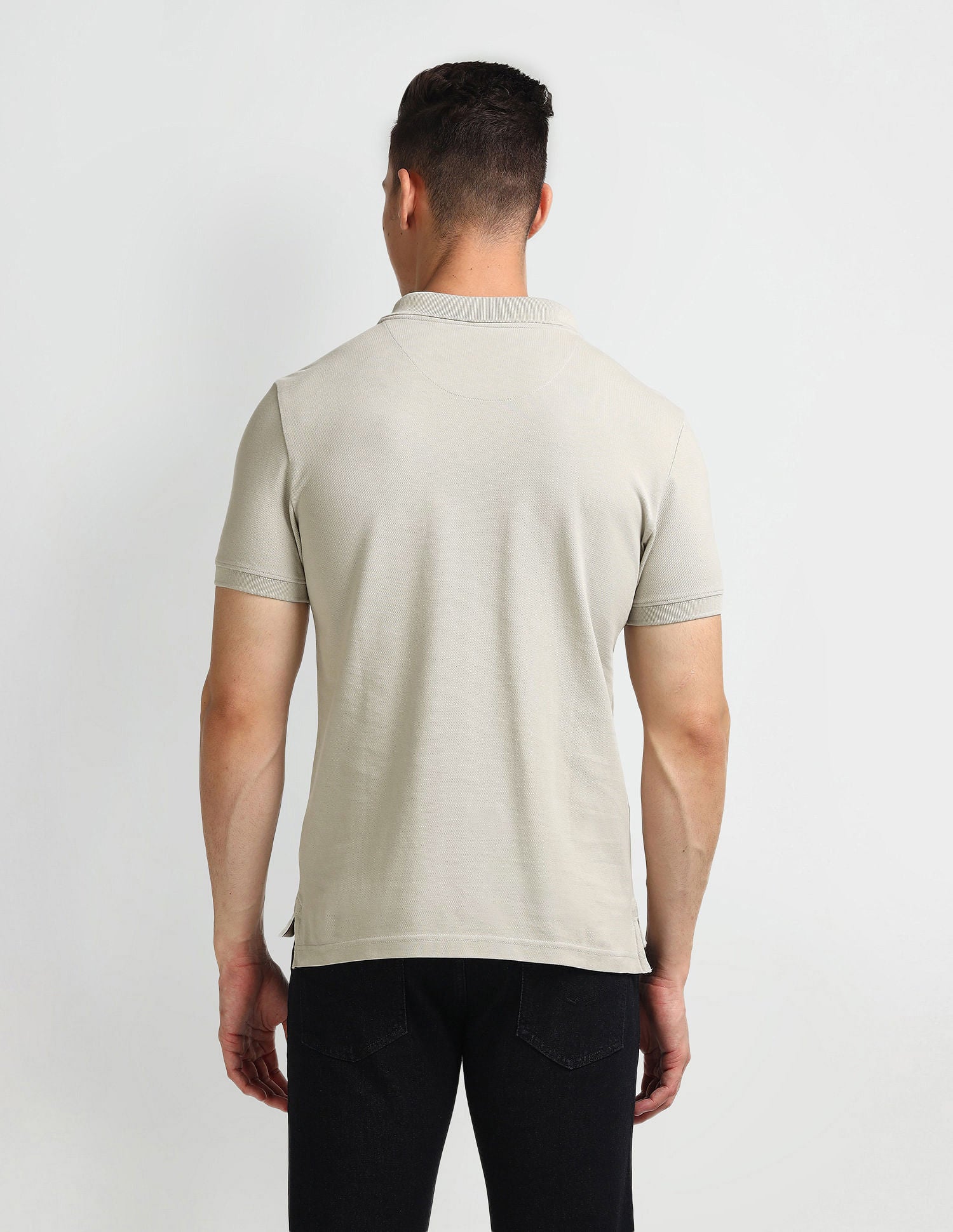 Solid Muscle Fit Polo Shirt Taupe - U.S. Polo Assn. India | Large