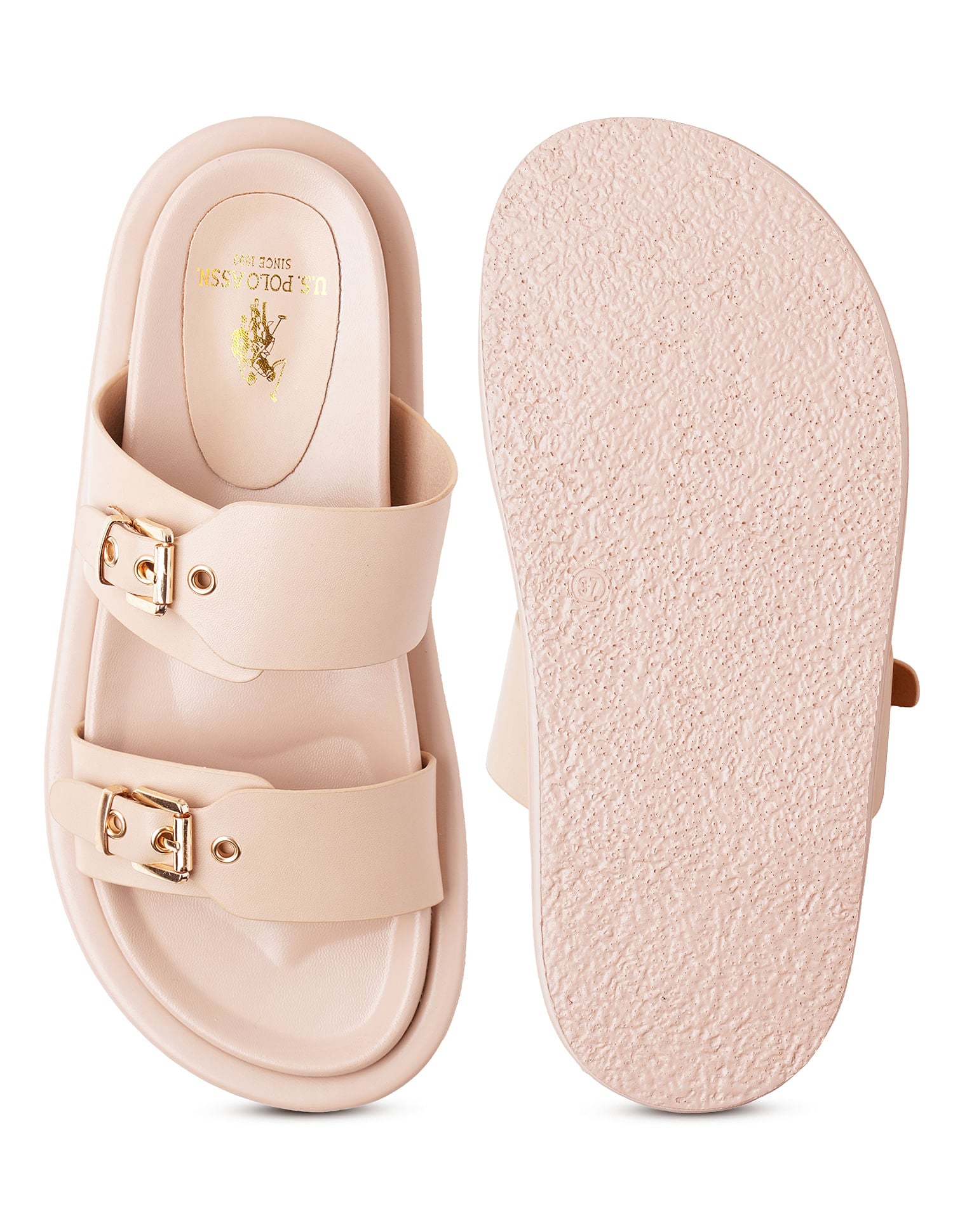Open Toe Buckle Detail Danila Sandals Nude - U.S. POLO ASSN. | Large