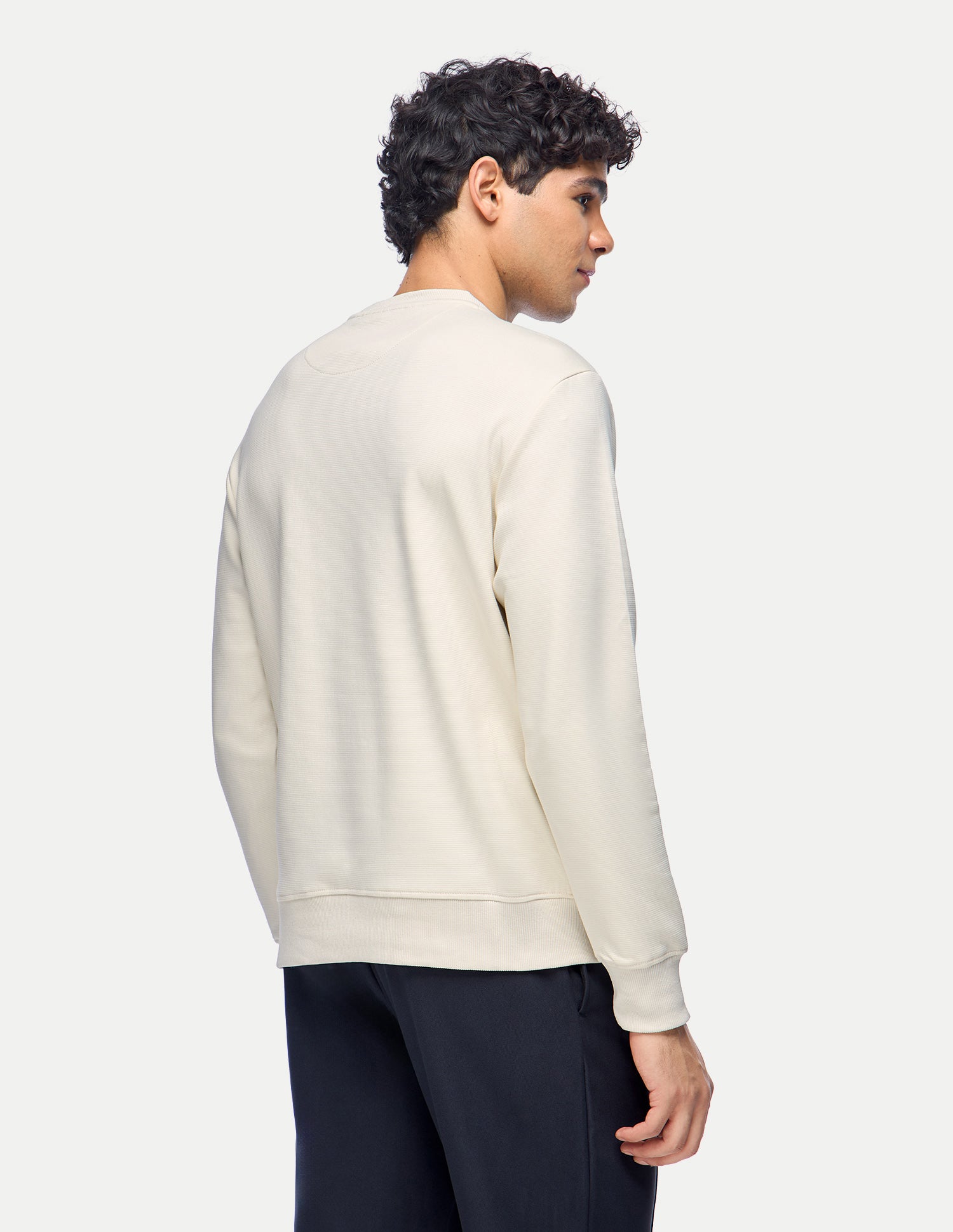 Brand Embroidered Slim Fit Sweatshirt Off White - U.S. Polo Assn. India | Large