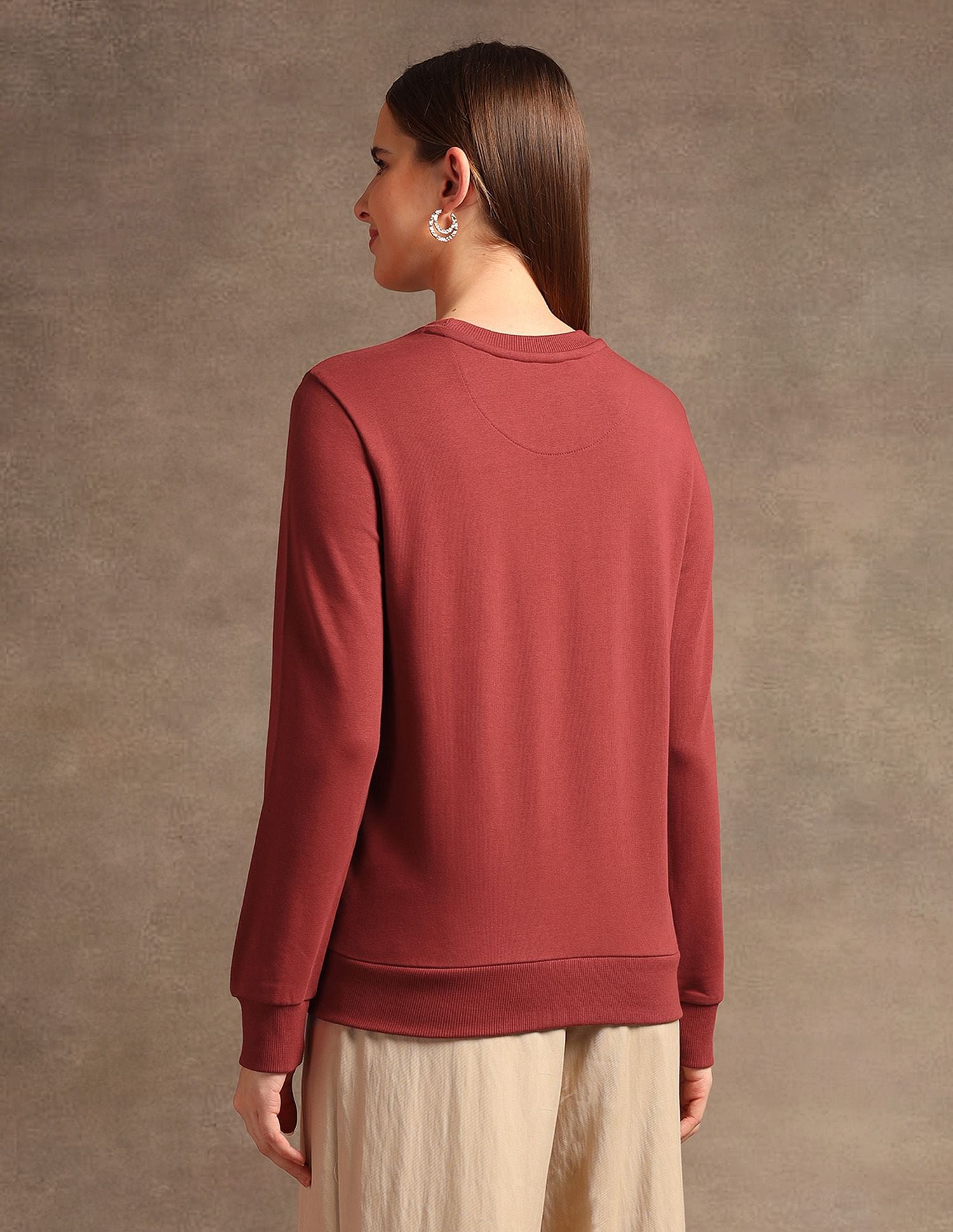 Drop Shoulder Appliqued Sweatshirt Rust - U.S. POLO ASSN. | Large