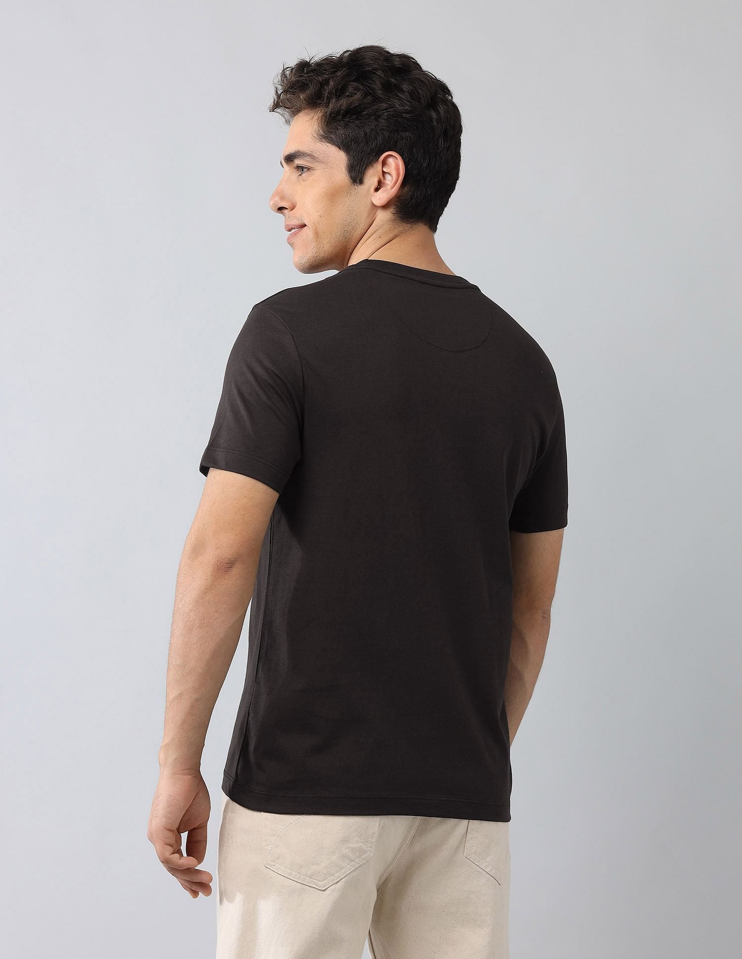 Muscle Fit Brand Printed T-Shirt Dark Brown - U.S. Polo Assn. India | Large