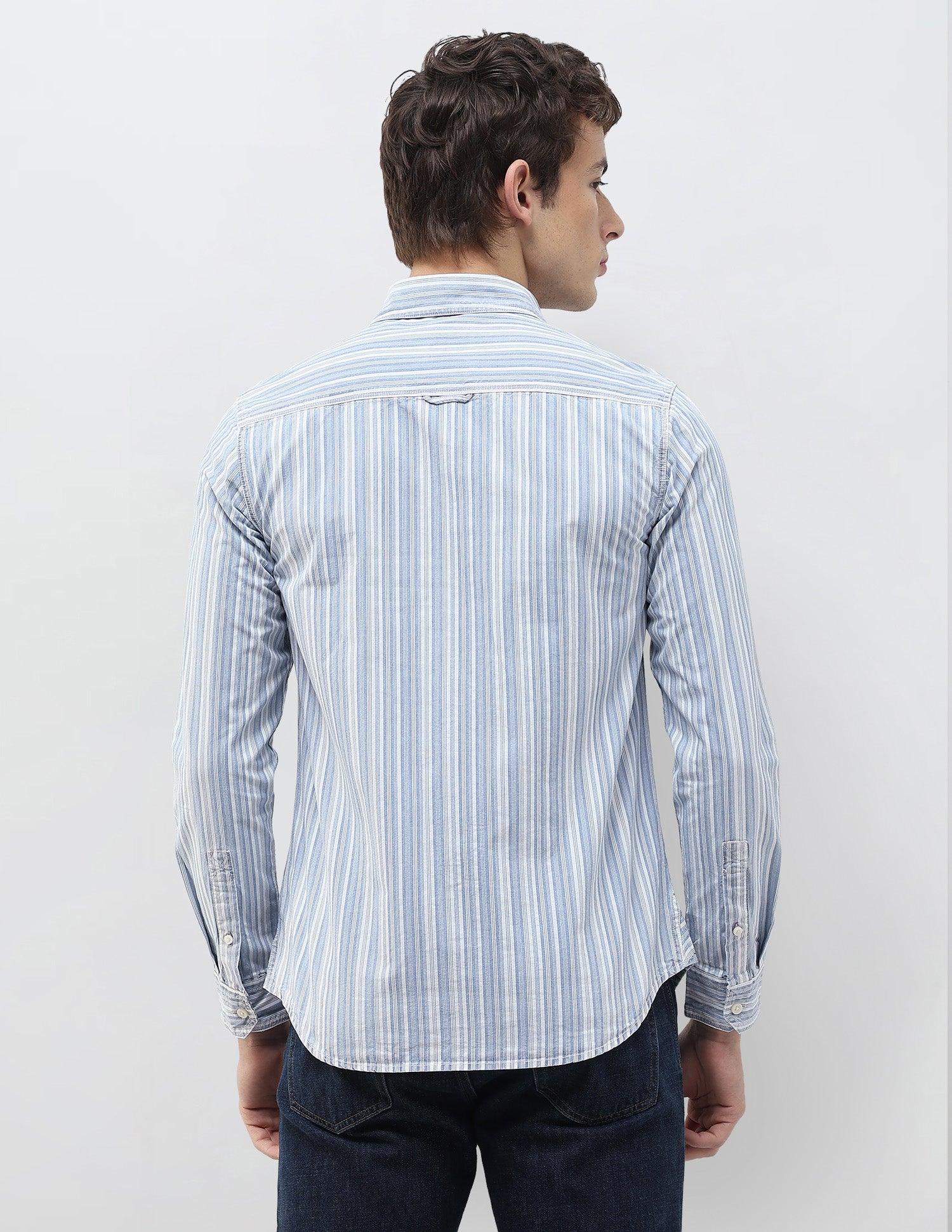 Vertical Striped Regular Fit Shirt Indigo - U.S. Polo Assn. India | Large