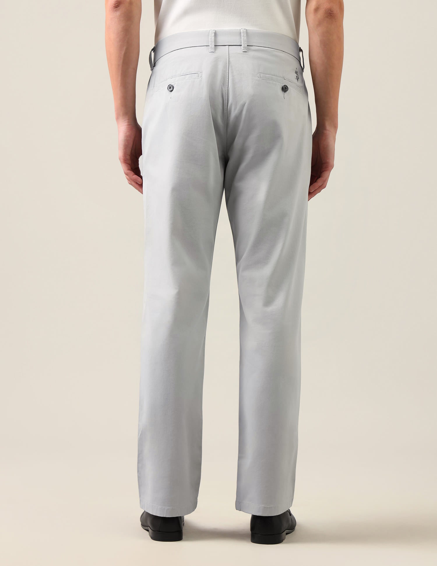 Riley Straight Fit Twill Trousers Grey - U.S. Polo Assn. India | Large