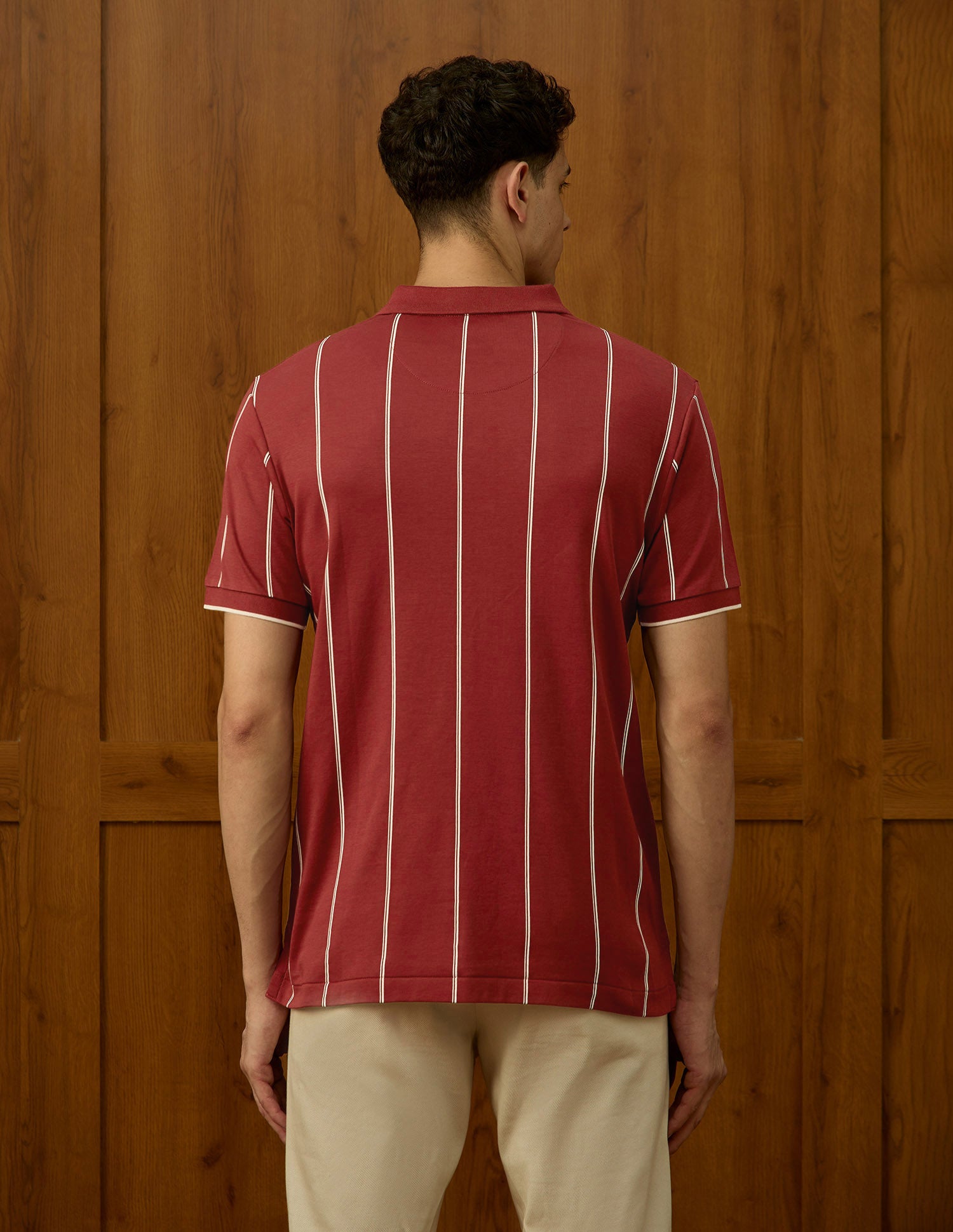 Vertical Striped Slim Fit Polo Shirt Red - U.S. POLO ASSN. | Large