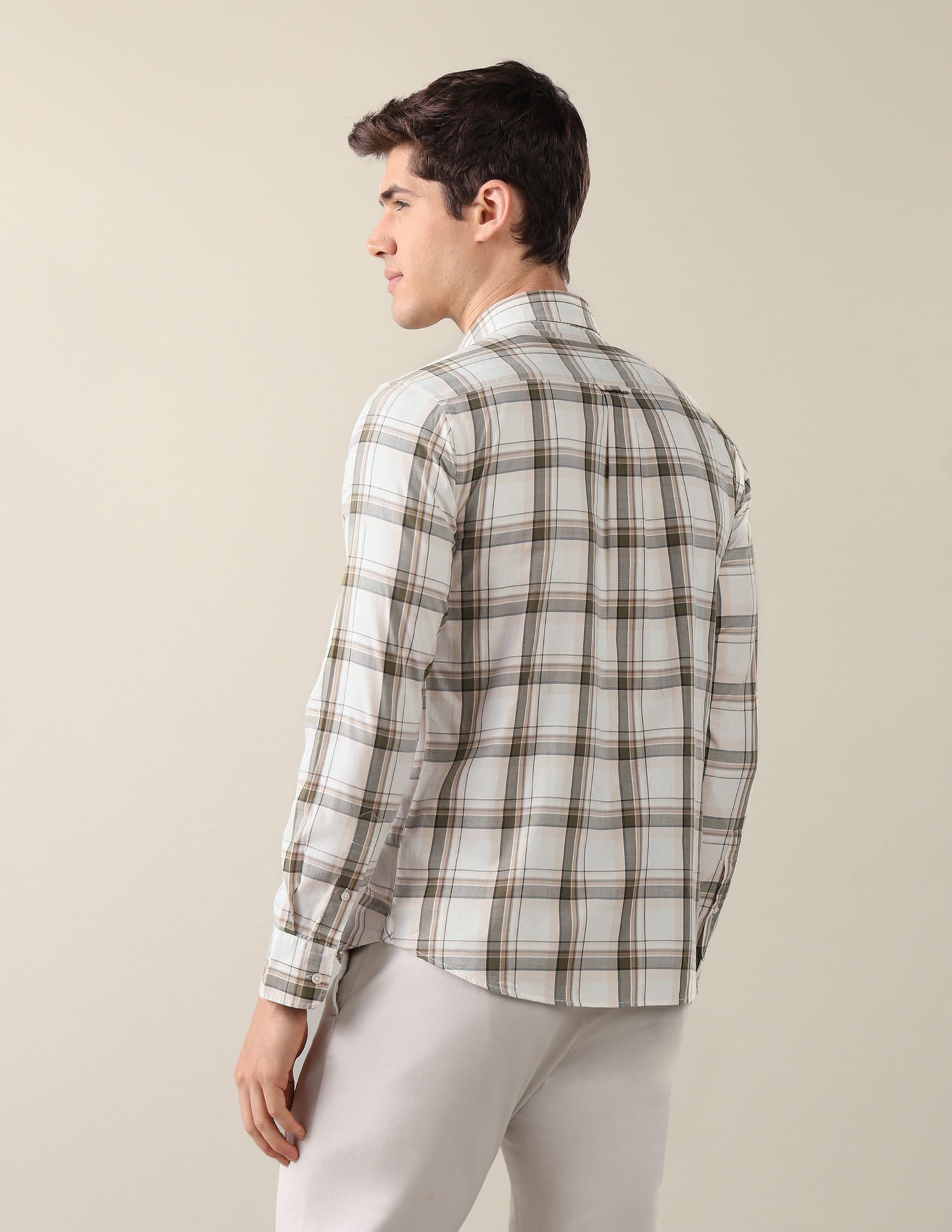 Twill Grid Tattersall Checked Shirt Green - U.S. Polo Assn. India | Large