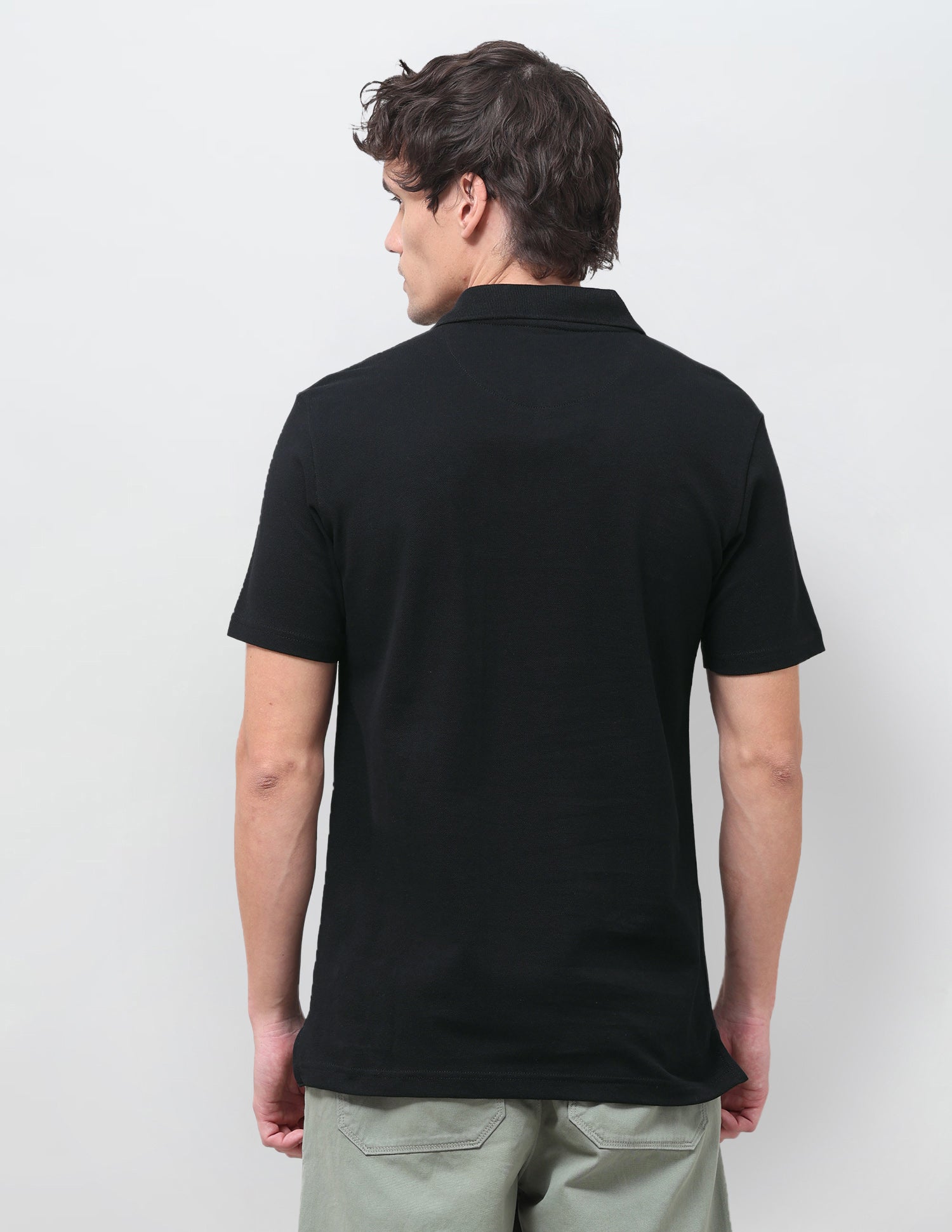 Solid Slim Fit Polo Shirt Black - U.S. Polo Assn. India | Large