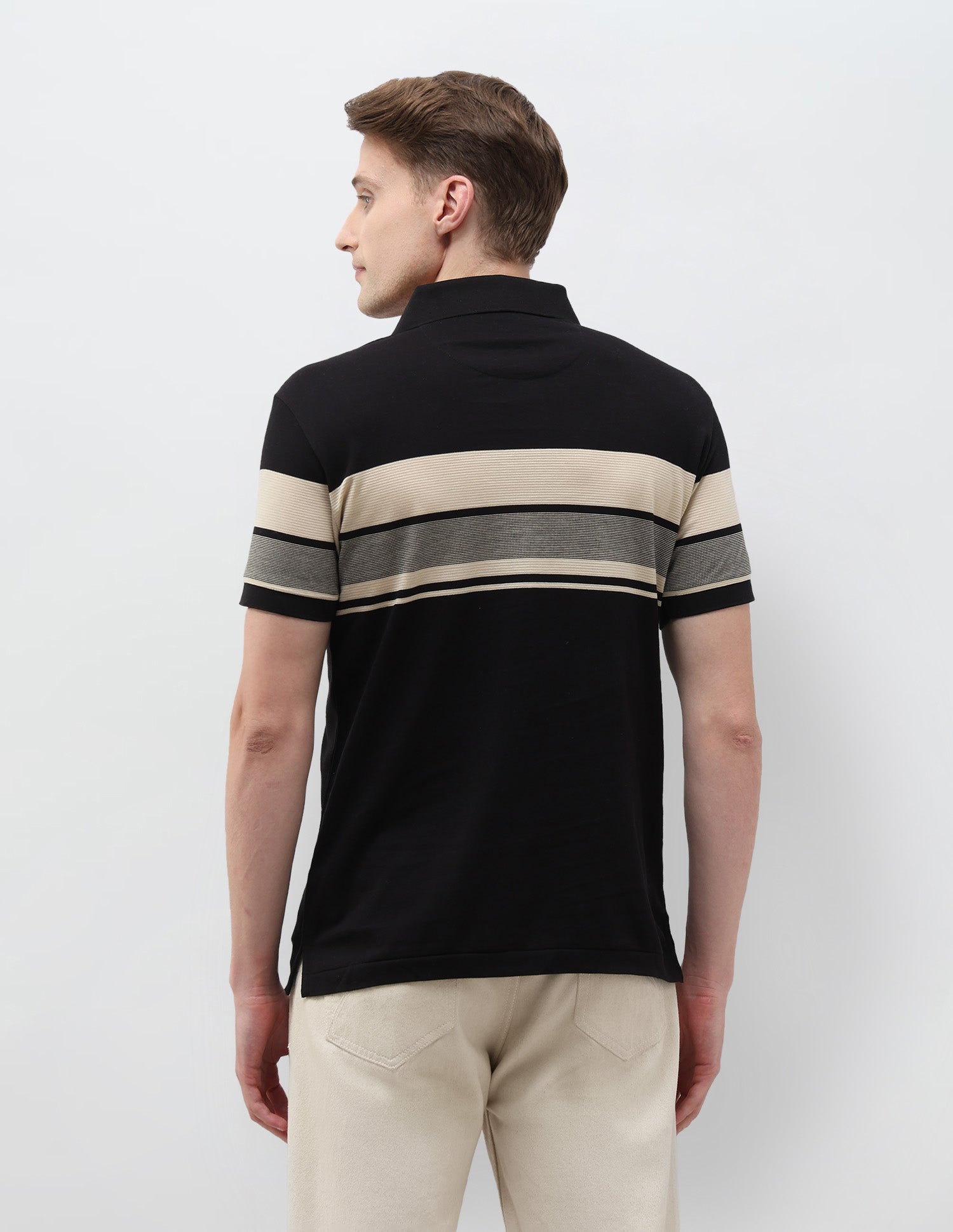 Horizontal Striped Slim Fit Polo Shirt Black - U.S. POLO ASSN. | Large