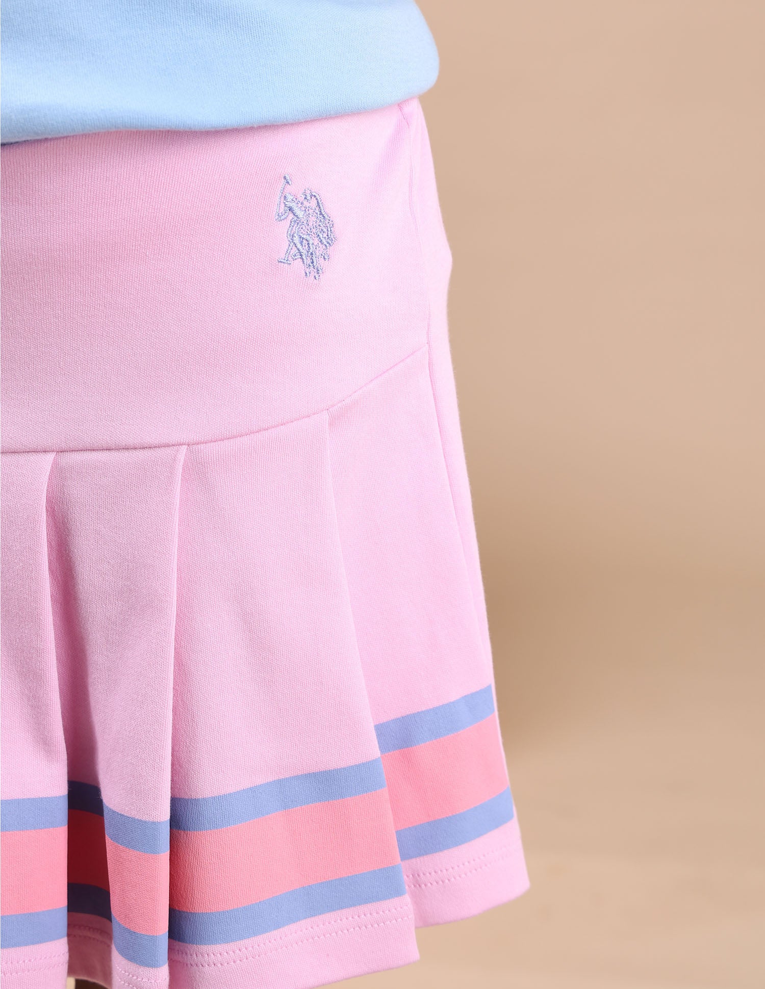 Girls Striped Varsity Skorts Light Pink - U.S. POLO ASSN. | Large