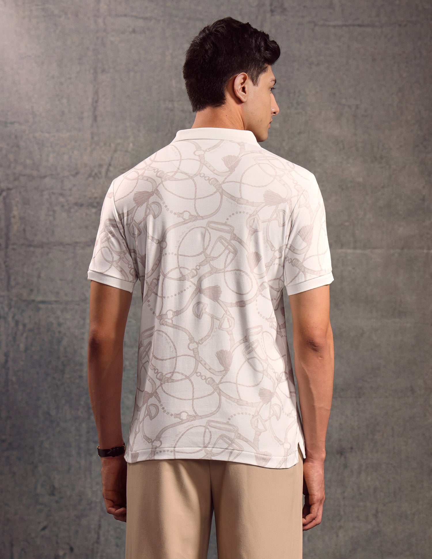 All-Over Printed Muscle Fit Polo shirt White - U.S. POLO ASSN. | Large