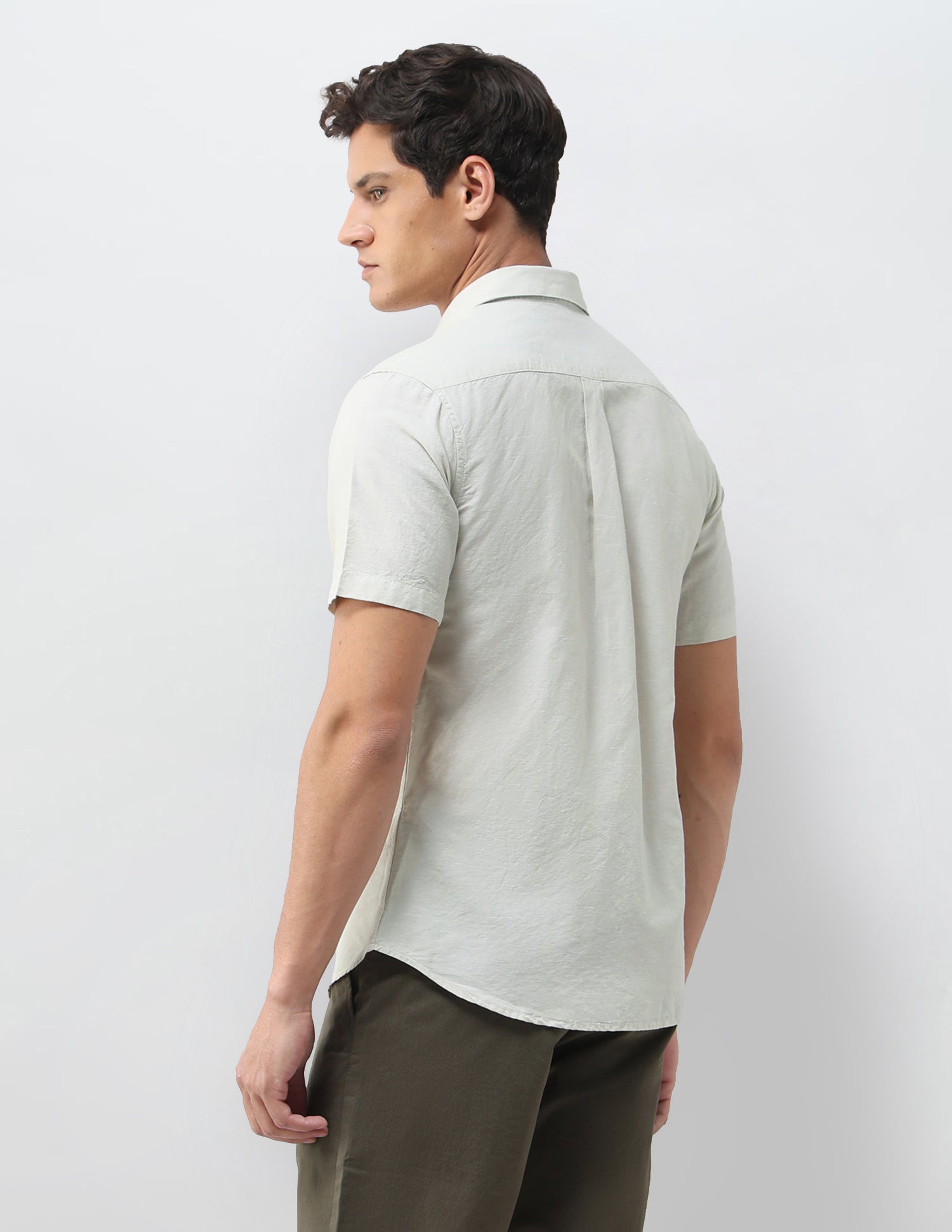Solid Tailored Fit Shirt Light Green - U.S. Polo Assn. India | Large