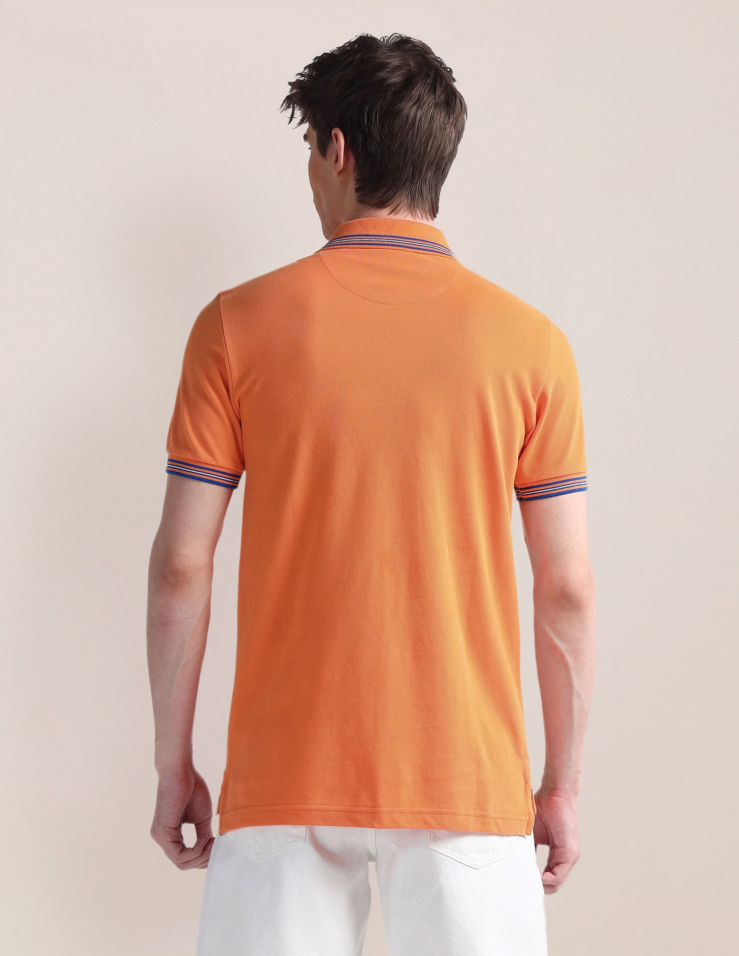 Slim Fit Pure Cotton Polo Shirt Orange - U.S. POLO ASSN. | Large