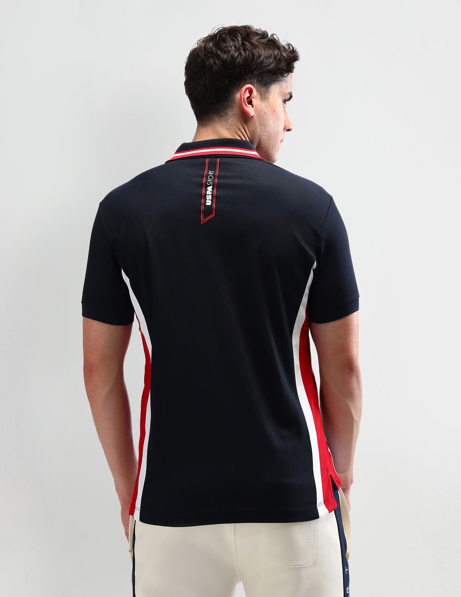 Slim Fit Solid Polo Shirt Navy - U.S. Polo Assn. India | Large