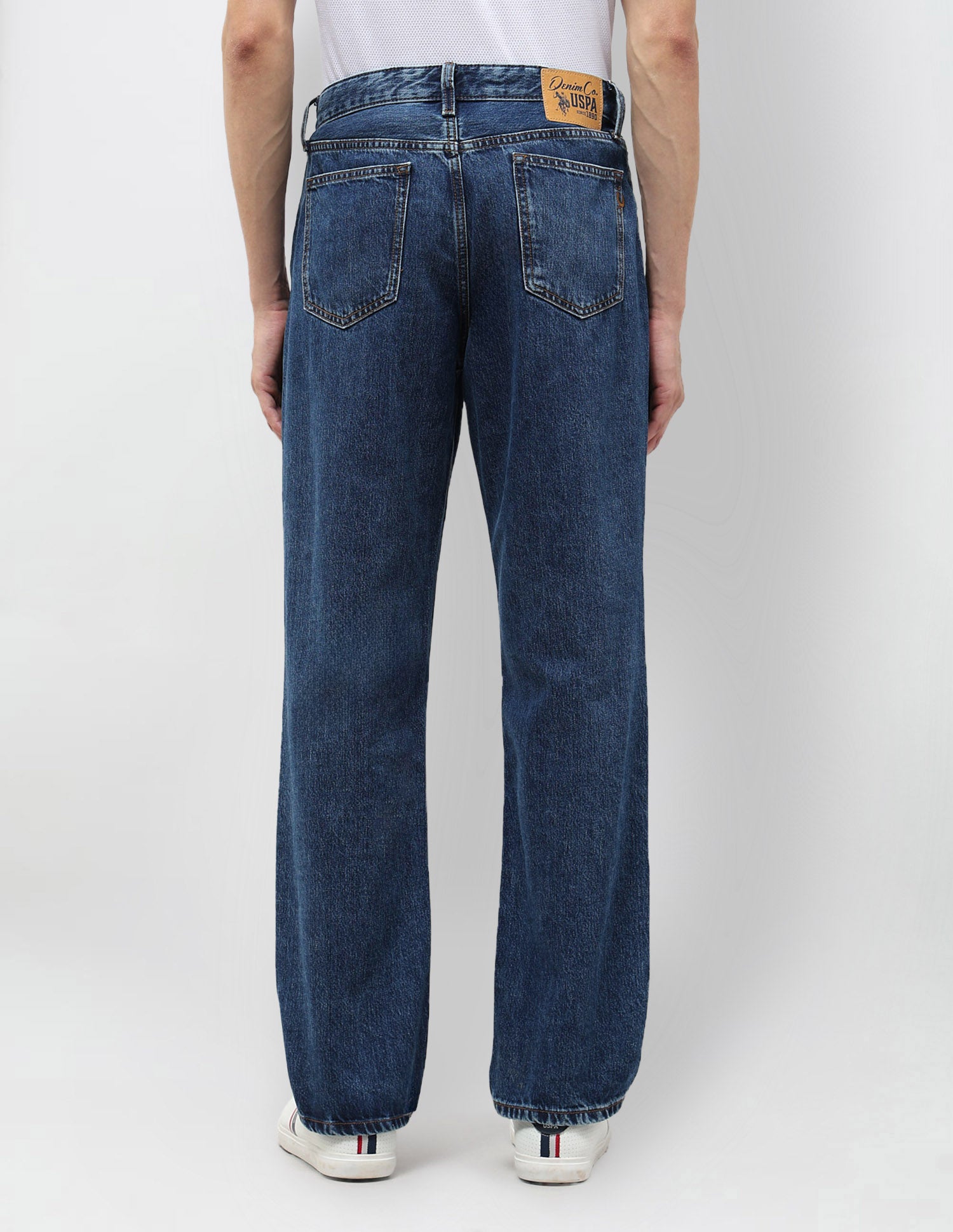 Shawn Relaxed Fit Blue Jeans Mid Wash - U.S. POLO ASSN. | Large