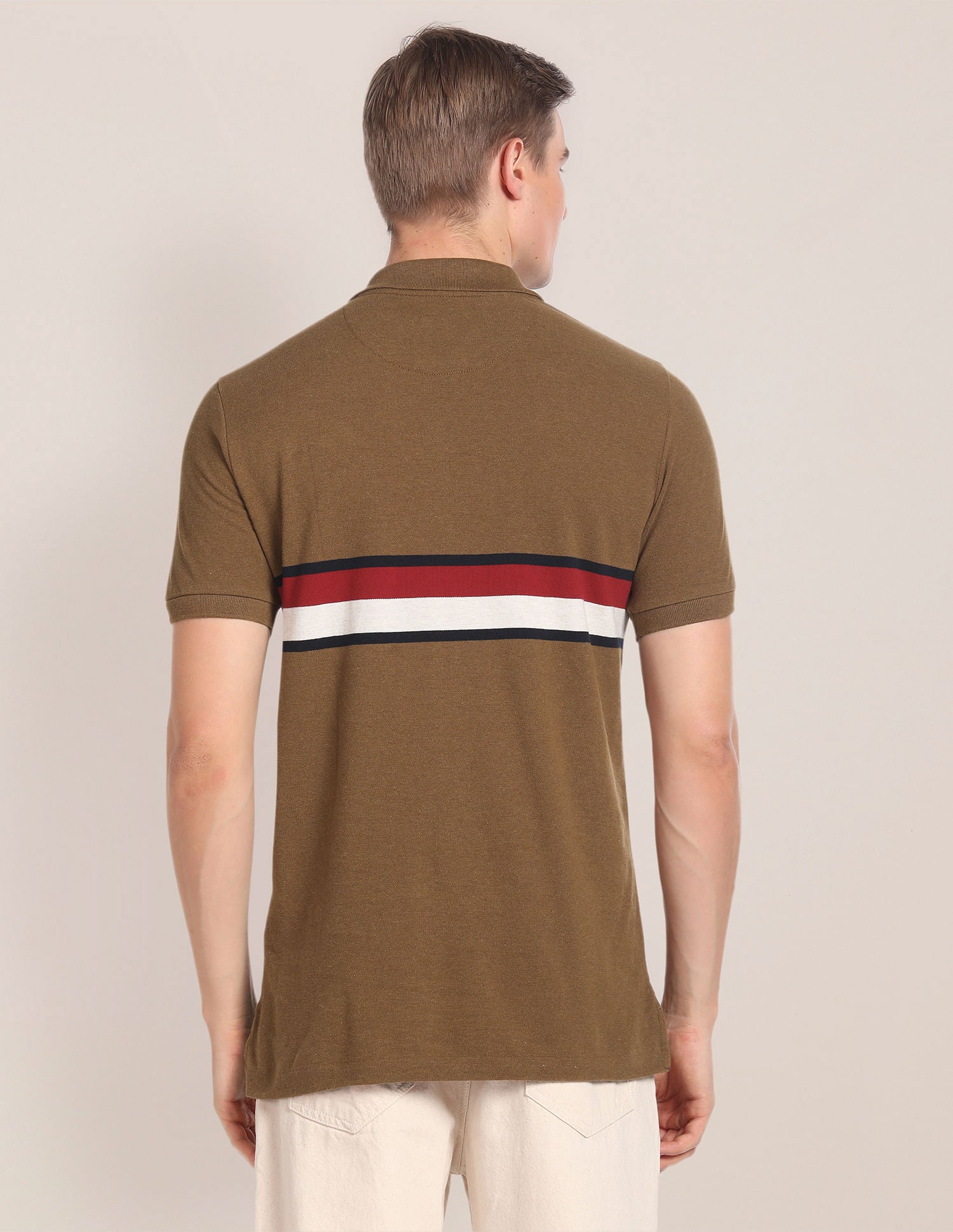 Brand Embroidered Cotton Polo Shirt Ochre - U.S. Polo Assn. India | Large