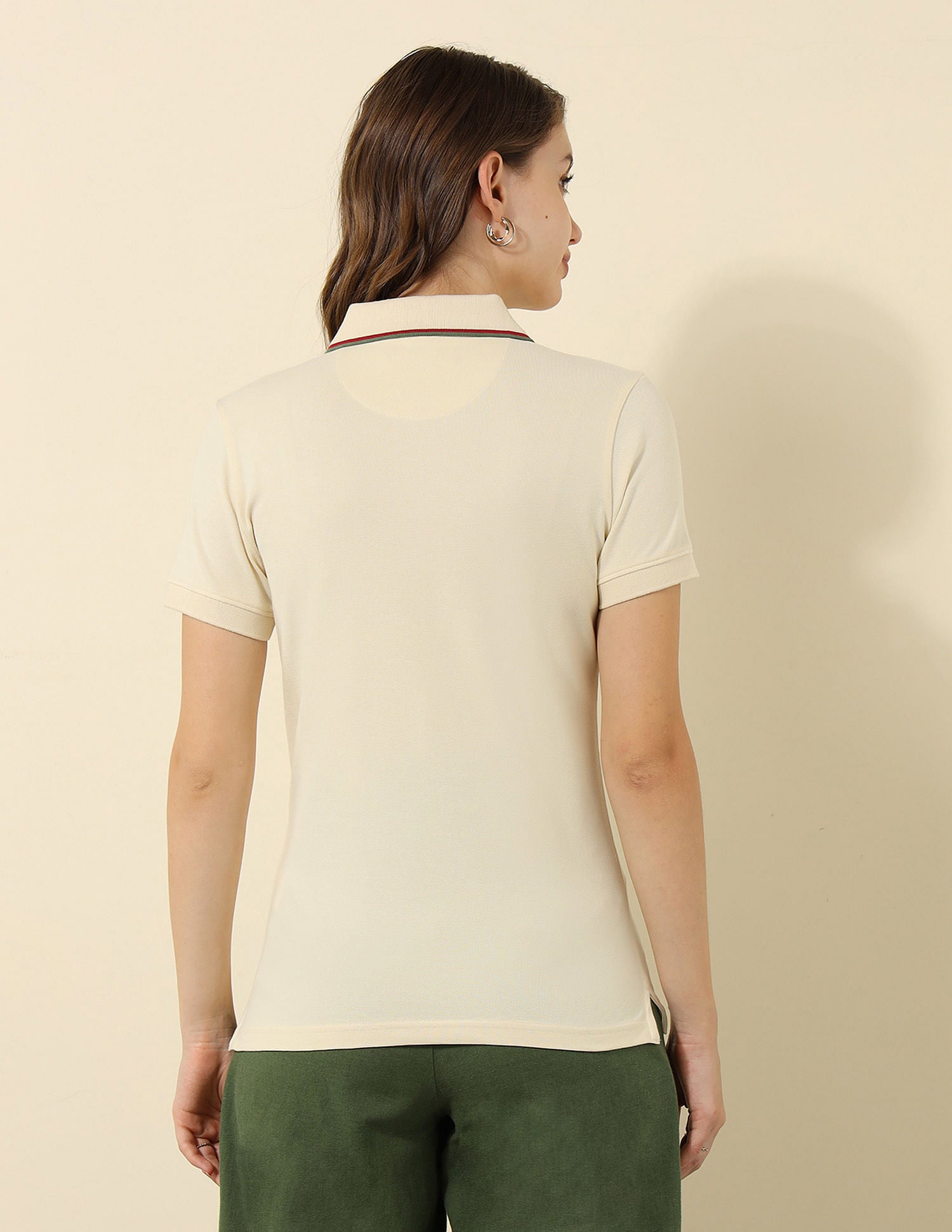 Tipped Collar Regular Fit Polo Shirt Ecru - U.S. POLO ASSN. | Large