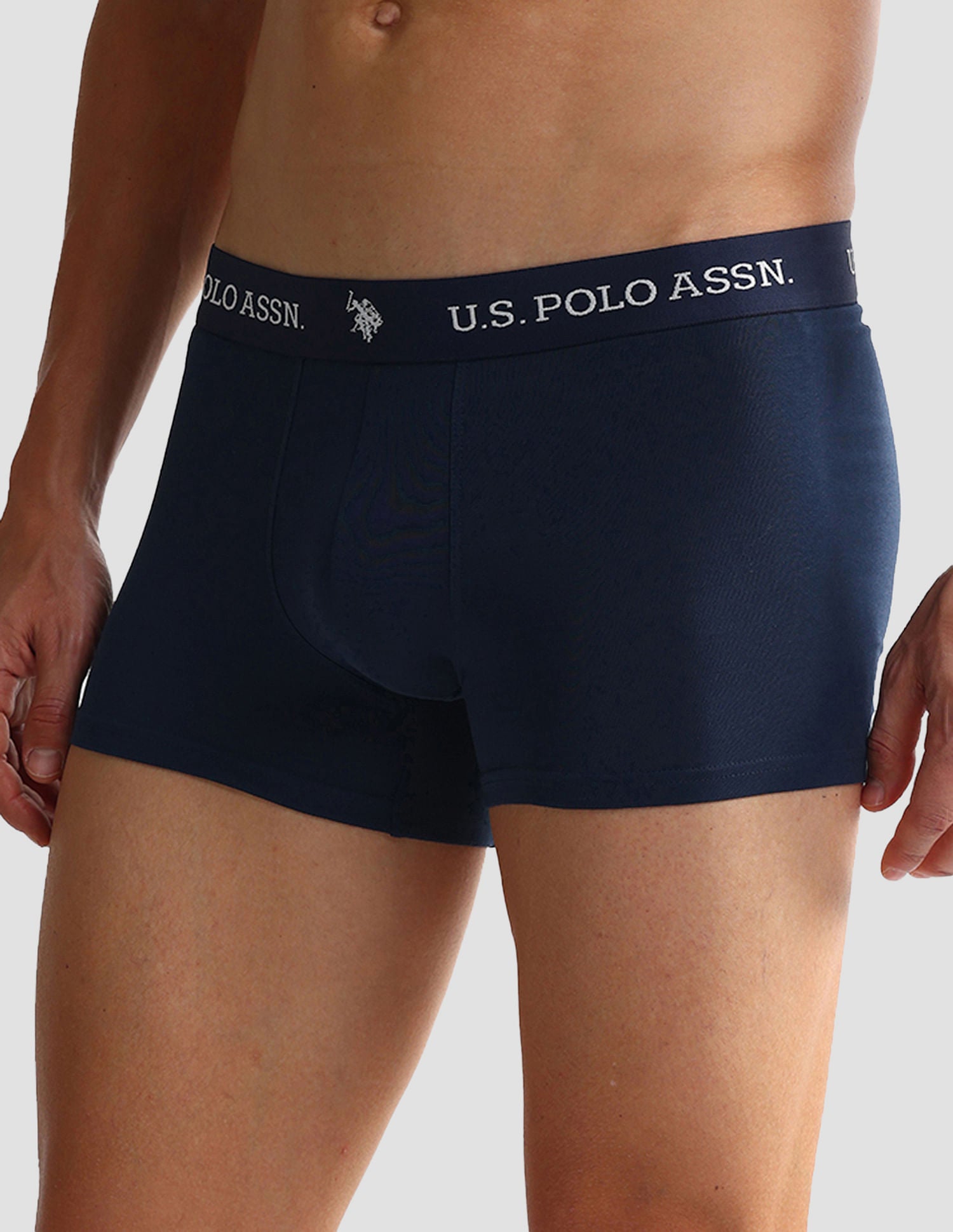 Elastic Waistband Ribbed Solid OET10 Trunks - Pack Of 2 Camo Navy and Navy - U.S. POLO ASSN. | Large