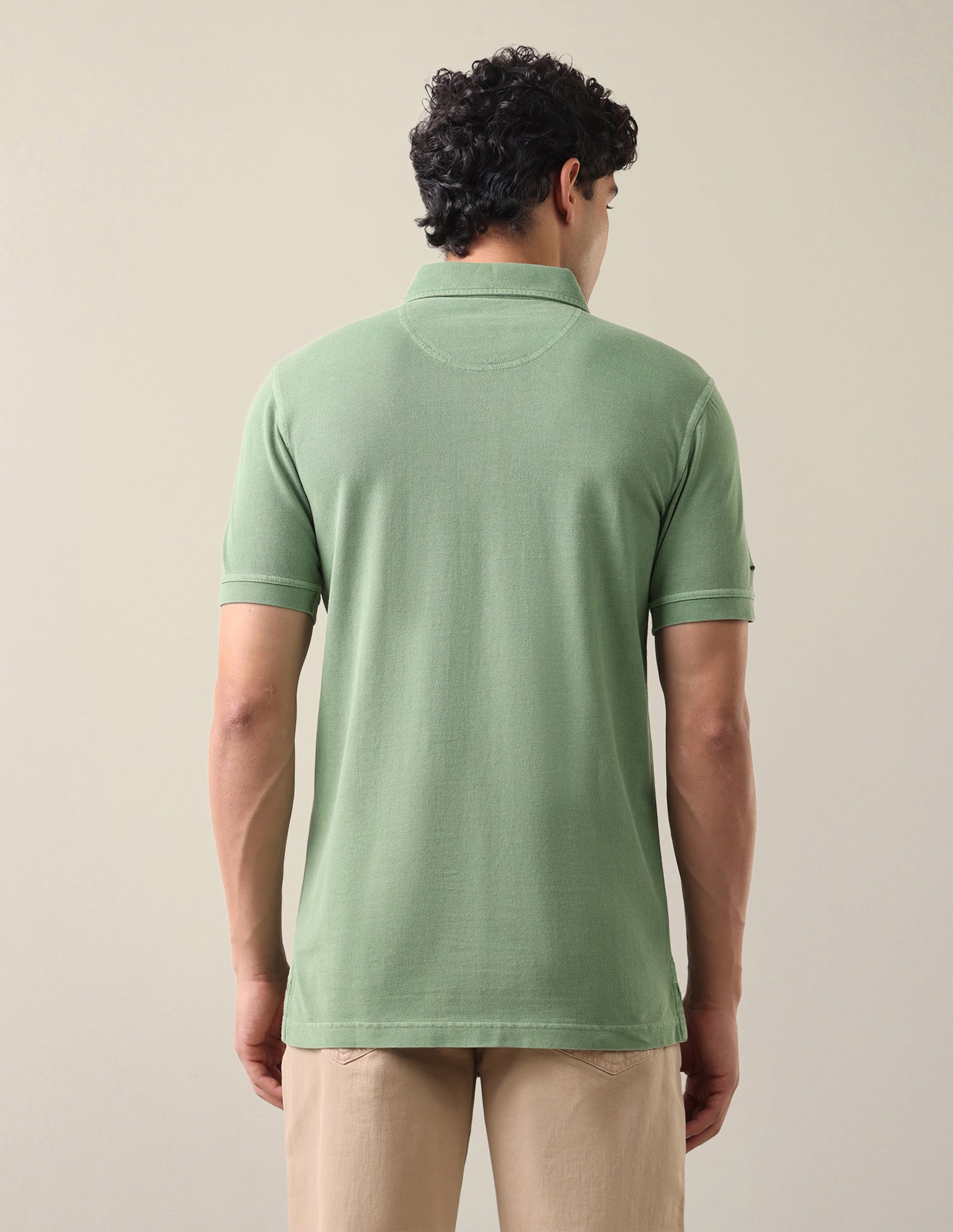 Solid Slim Fit Polo Shirt Light Green - U.S. Polo Assn. India | Large