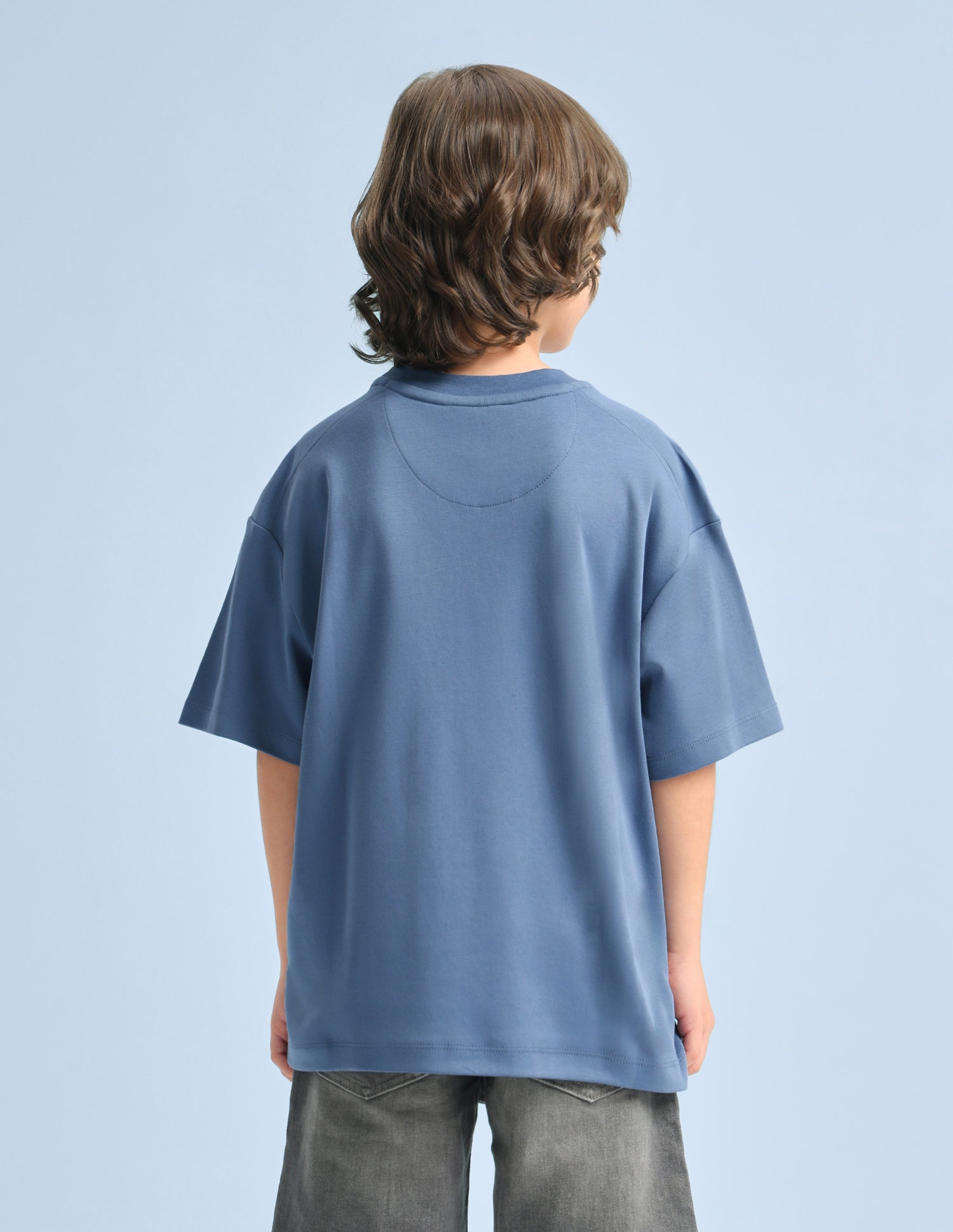 Graphic Brand Printed Oversized Fit T-Shirt Blue - U.S. Polo Assn. India | Large