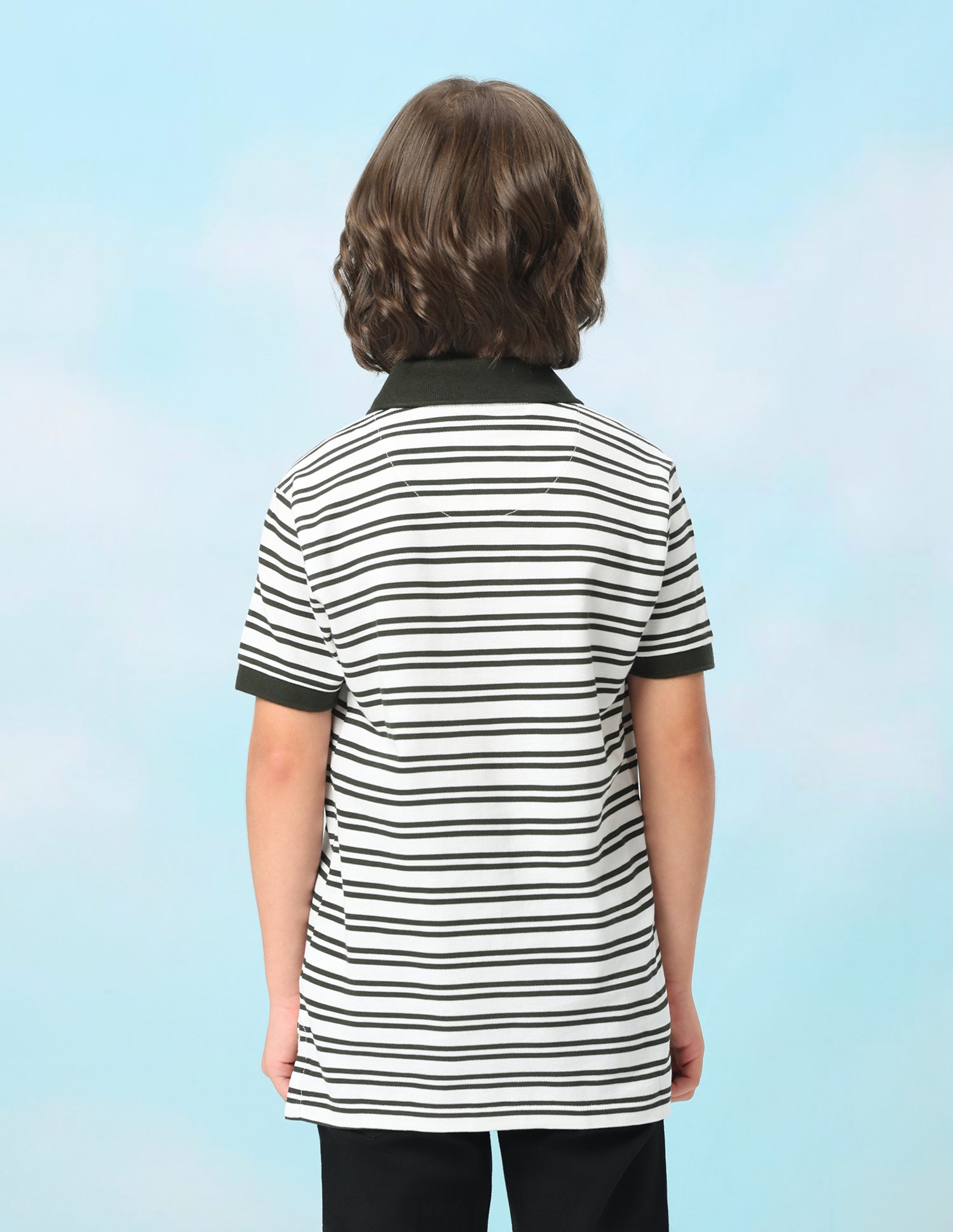 Horizontal Striped Regular Fit Polo Shirt Olive - U.S. Polo Assn. India | Large