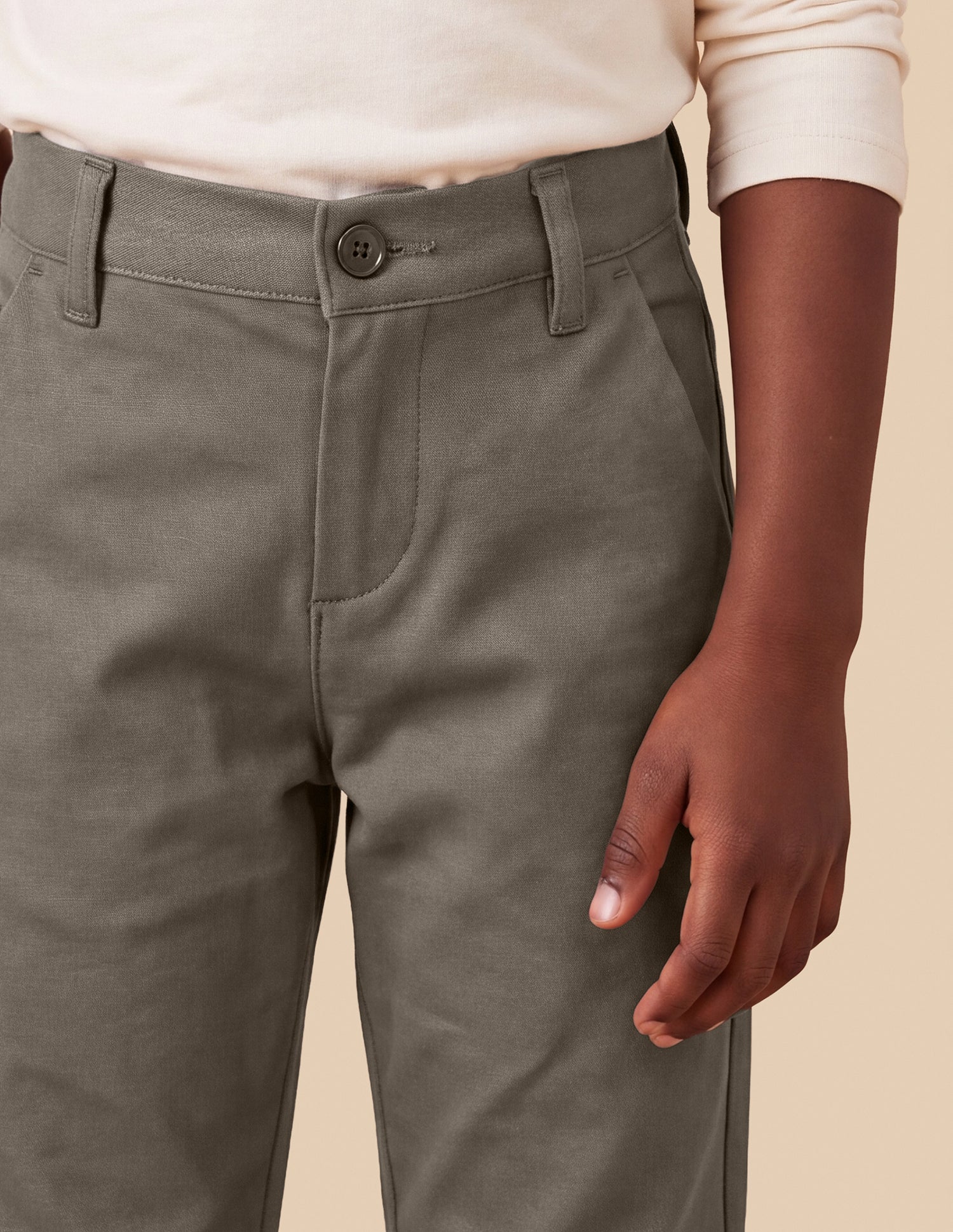 Solid Slim Fit Trousers Brown - U.S. Polo Assn. India | Large