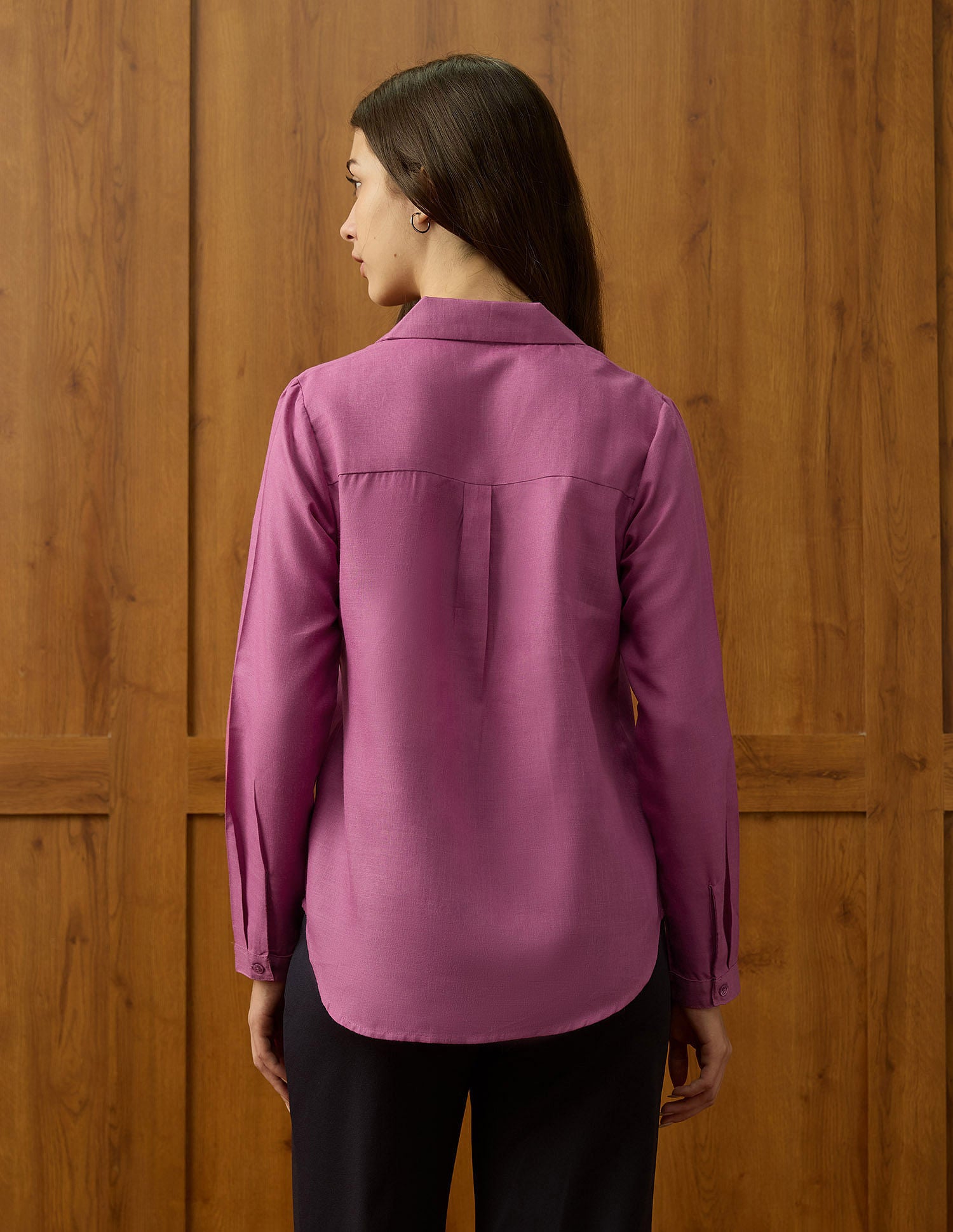 Notched Lapel Pleated Shirt Light Blue - U.S. POLO ASSN. | Large