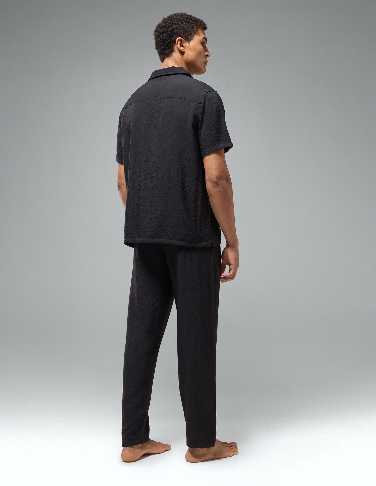 Crinkled Featherlight OESS02 Sleep Set Black - U.S. Polo Assn. India | Large
