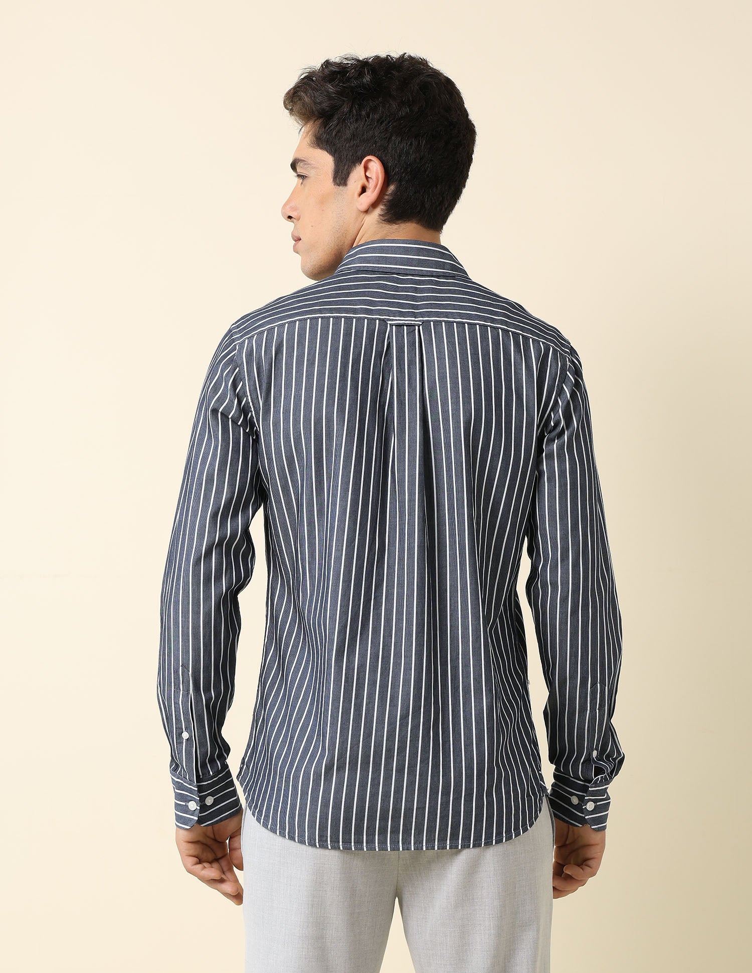 Vertical Striped Tailored Fit Shirt Navy - U.S. Polo Assn. India | Large