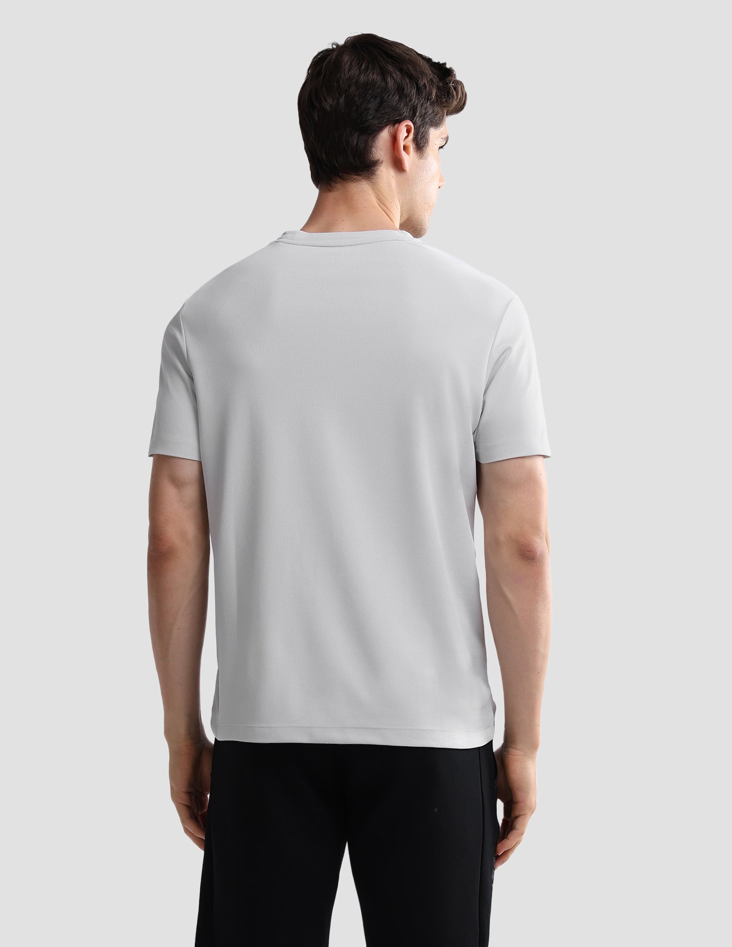 Solid Slim Fit Active T-Shirt Grey - U.S. Polo Assn. India | Large