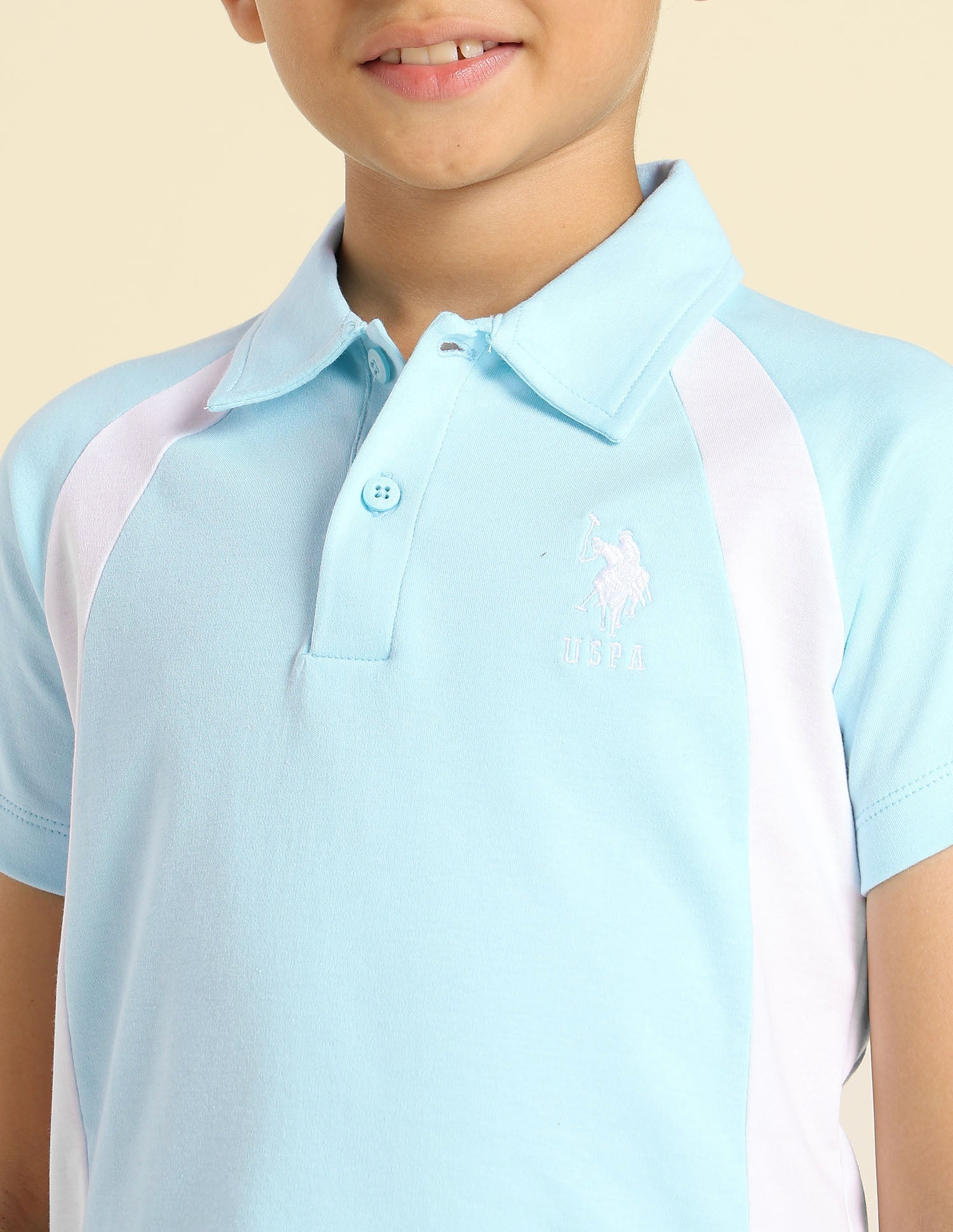 Boys Colourblocked Regular Fit Polo Shirt Light Blue - U.S. POLO ASSN. | Large