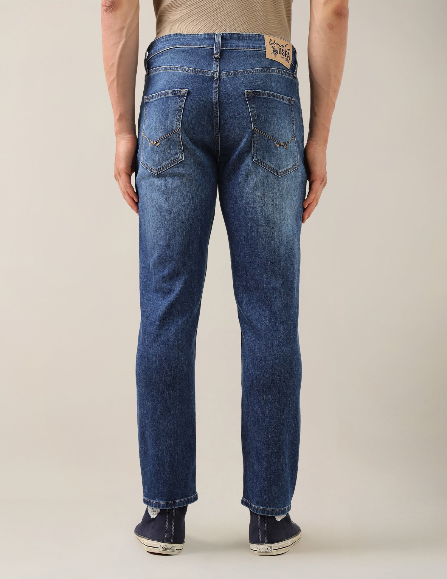 Cole Comfort Cropped Fit Blue Jeans Blue - U.S. Polo Assn. India | Large