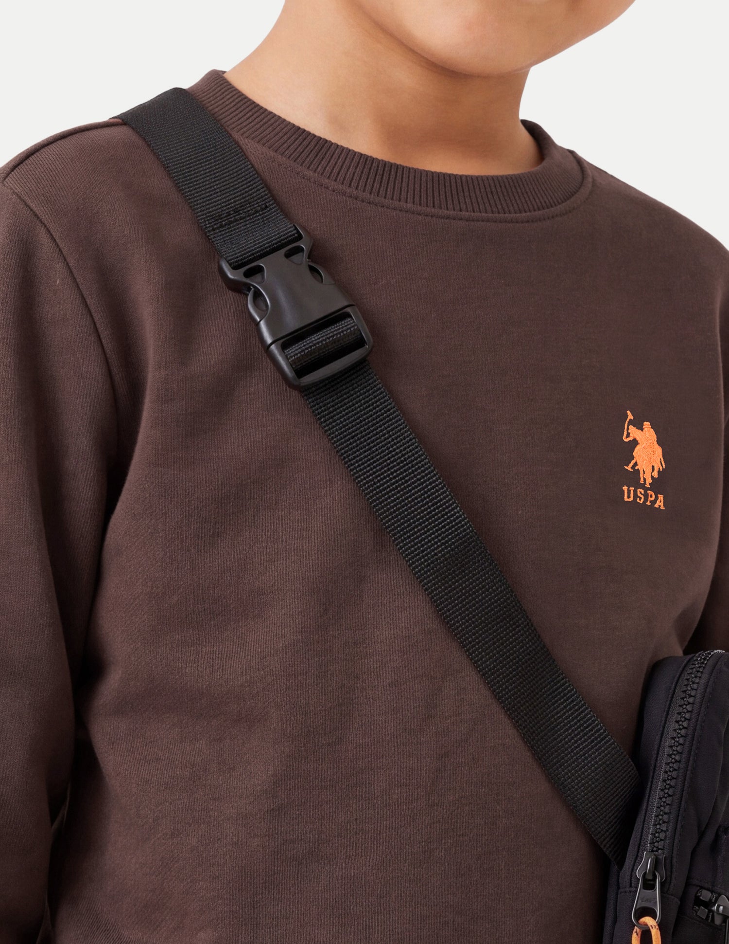Solid Regular Fit Sweatshirt Brown - U.S. Polo Assn. India | Large