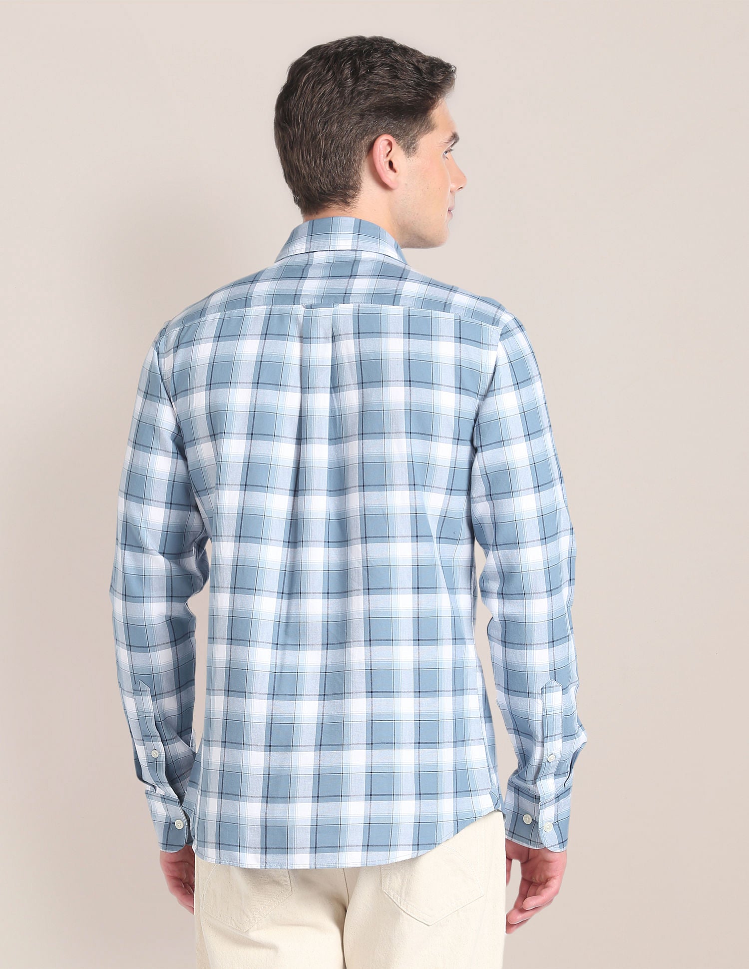 Plaid Check Premium Cotton Shirt Blue - U.S. Polo Assn. India | Large