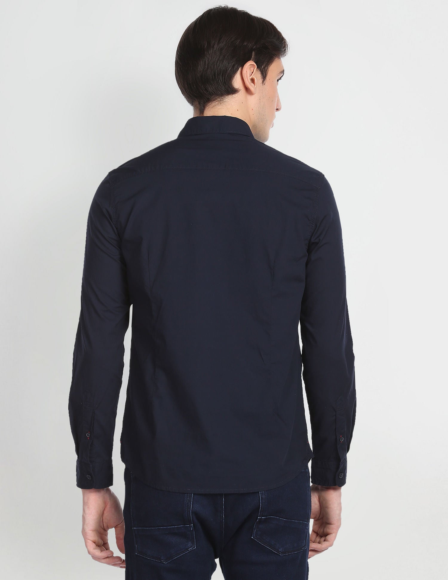 Tonal Typographic Print Casual Shirt Navy - U.S. POLO ASSN. | Large