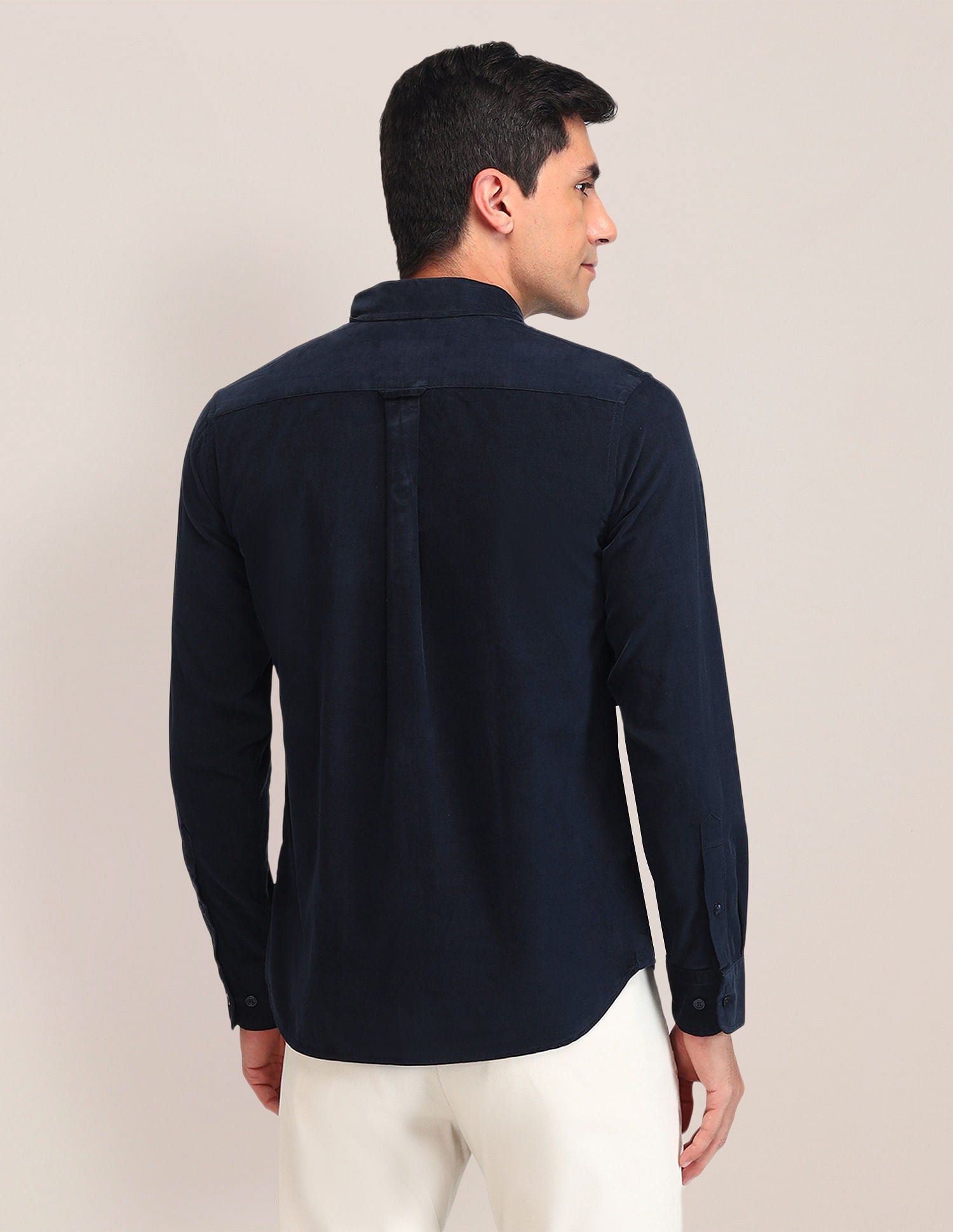 Tailored Fit Corduroy Shirt Navy - U.S. Polo Assn. India | Large