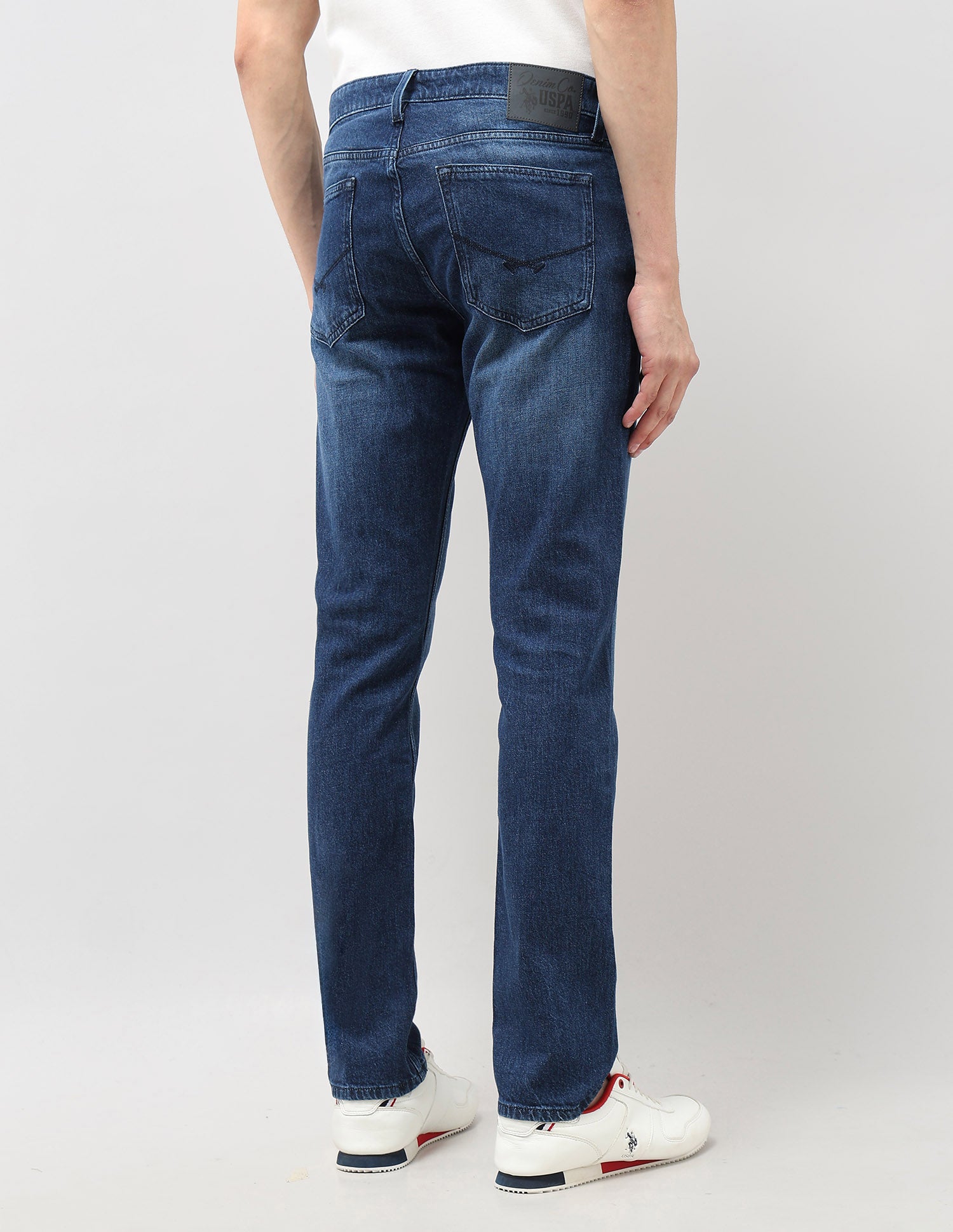 Brandon Slim Tapered Fit Whiskered Jeans Indigo - U.S. POLO ASSN. | Large