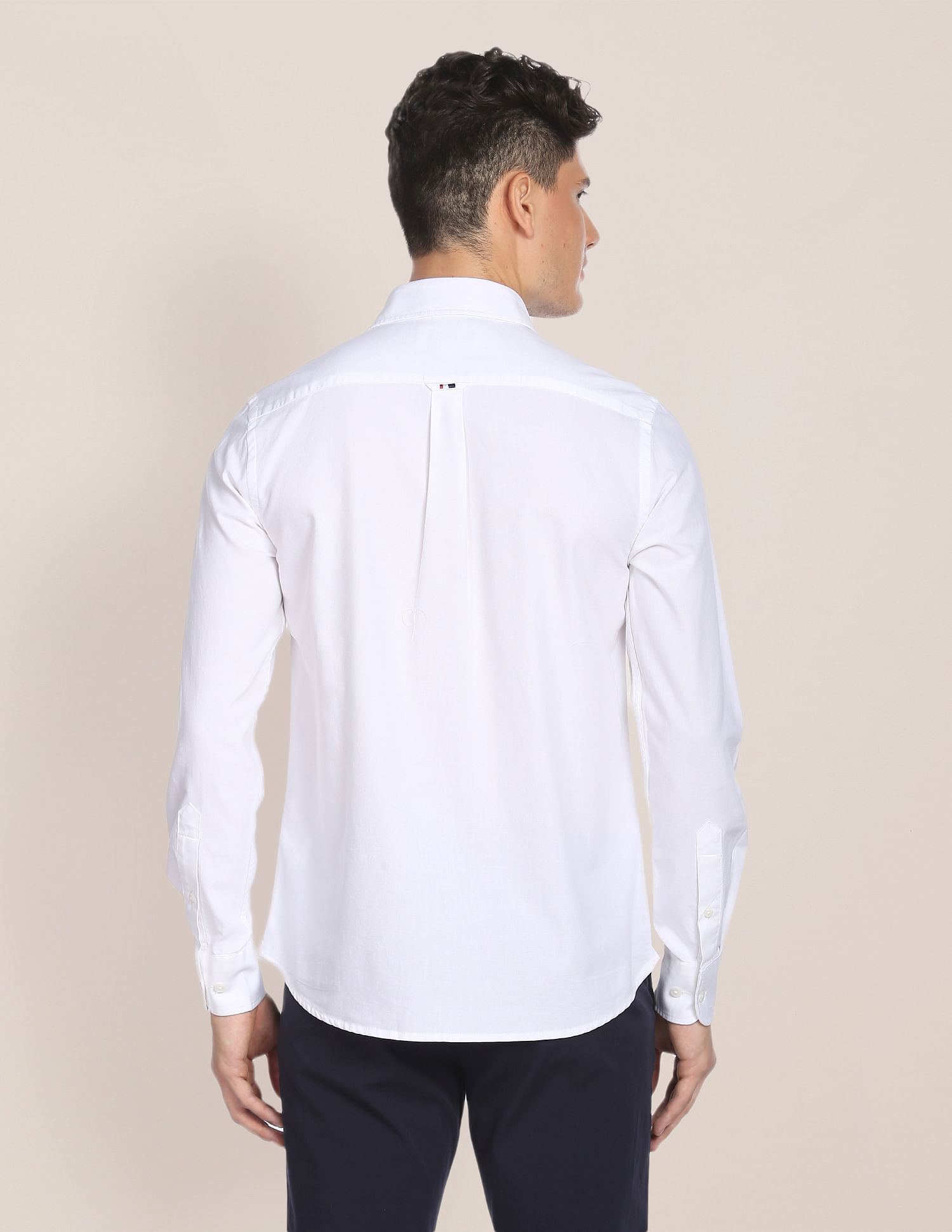 Cotton Oxford Solid Shirt White - U.S. Polo Assn. India | Large