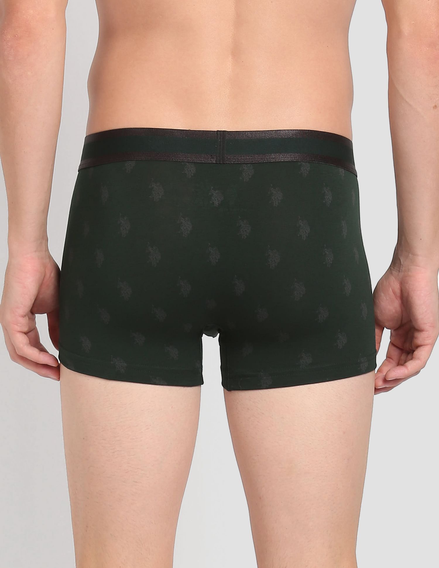 Mid Rise Brand Print PT002 Premium Trunks - Pack Of 1 Scarab - U.S. POLO ASSN. | Large