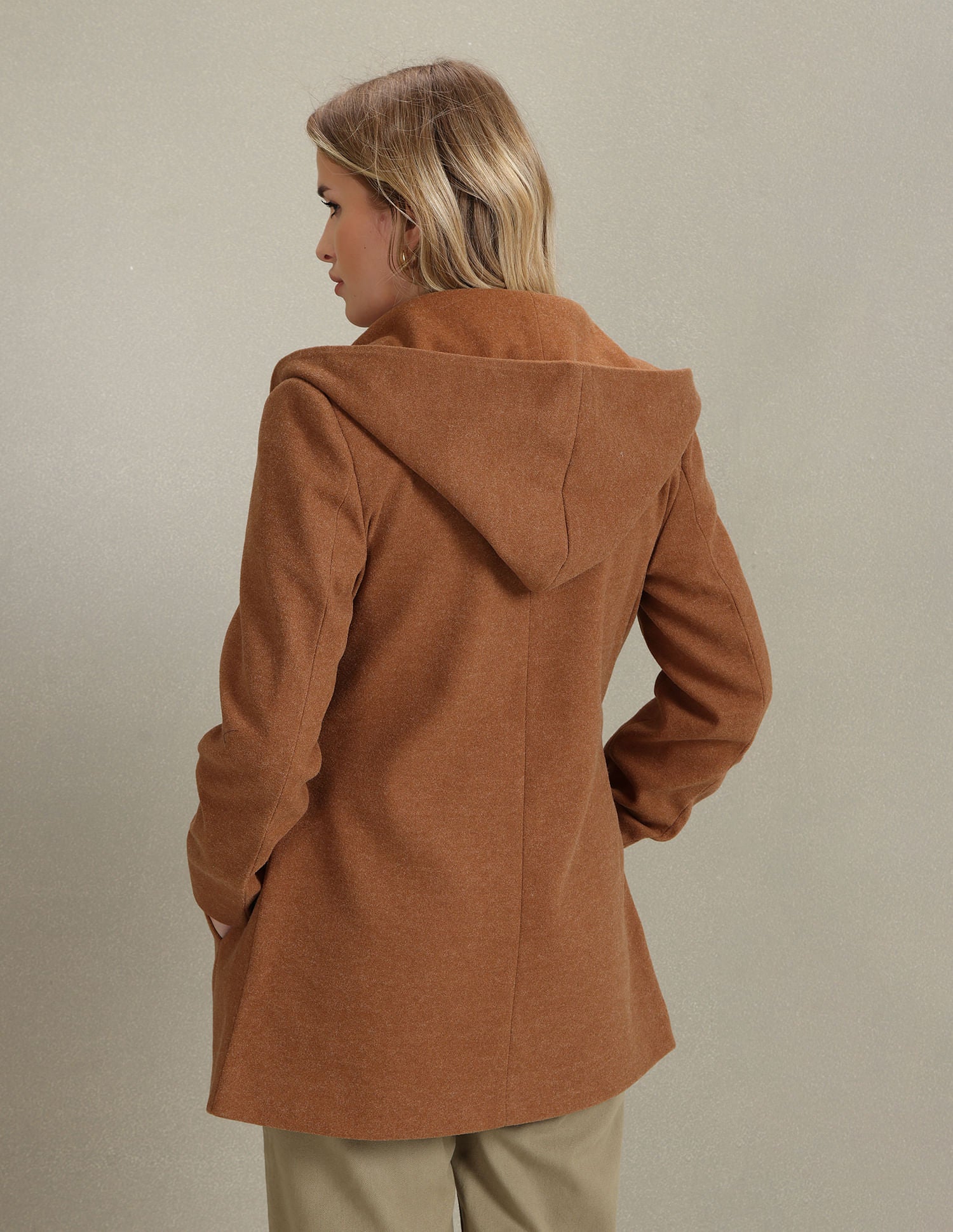 Solid Longline Hooded Jacket Tan - U.S. Polo Assn. India | Large