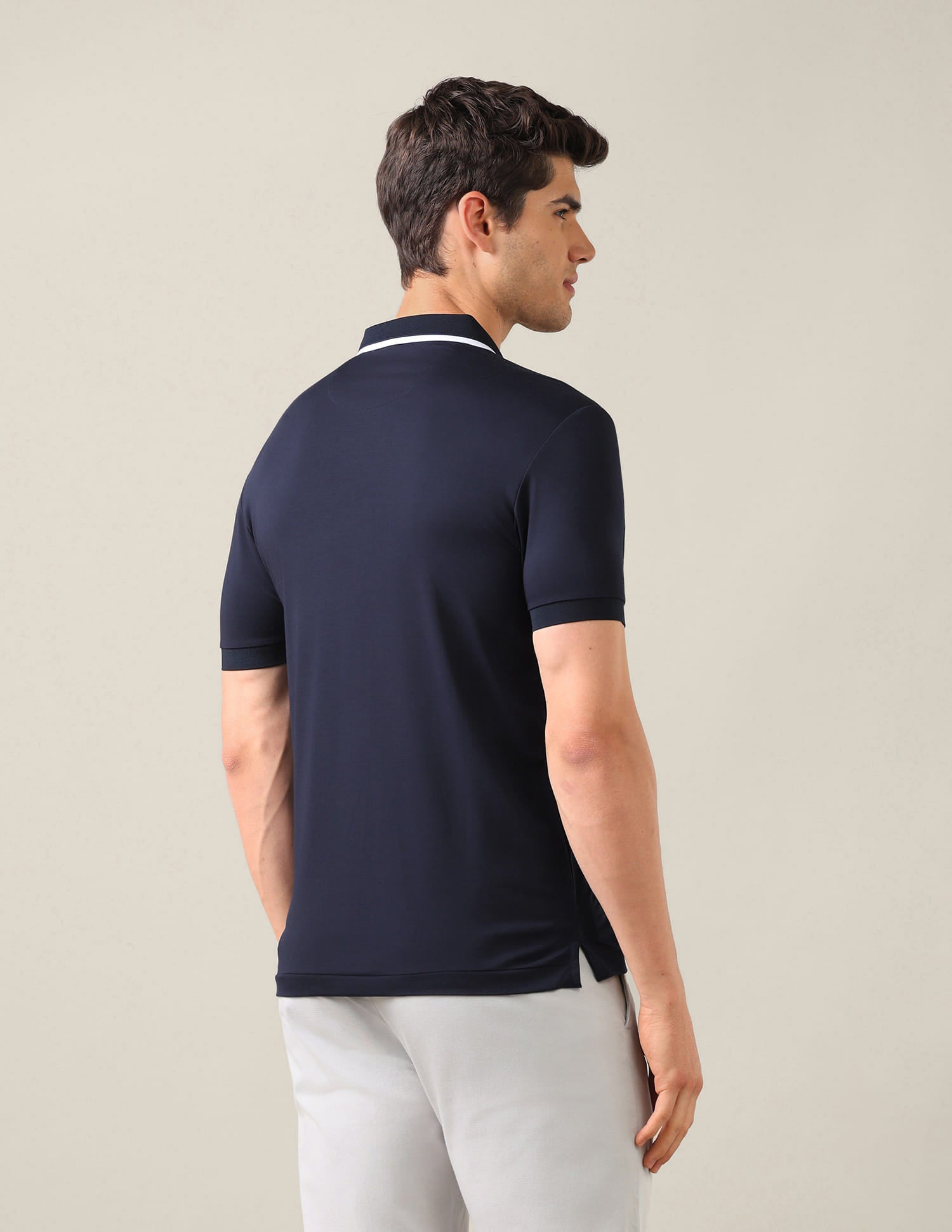 Solid Slim Fit Polo Shirt Blue - U.S. Polo Assn. India | Large